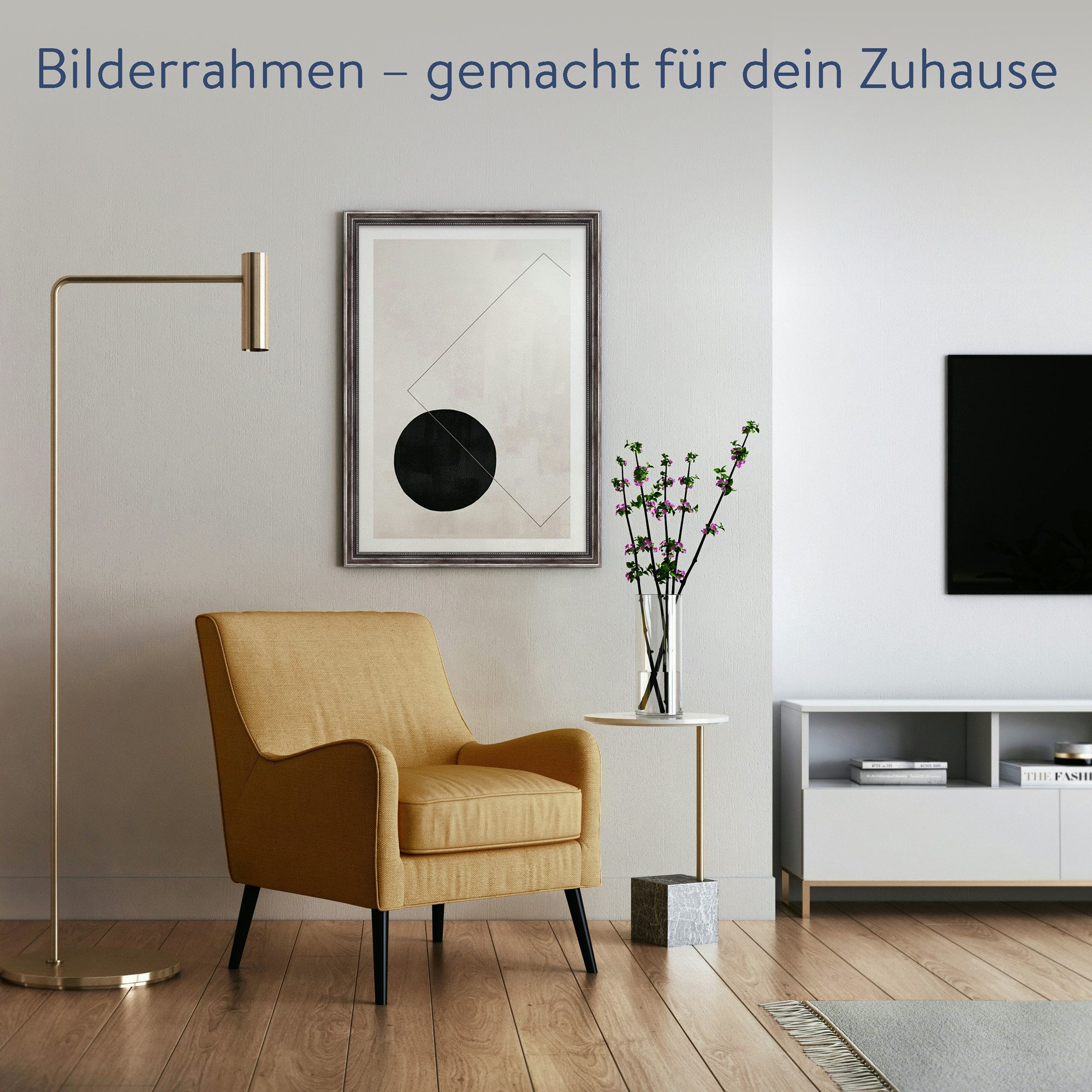 WANDStyle Einzelrahmen H450, Vintage Bilderrahmen Metall-Optik 50x70 cm, Bilderrahmen 50x70 Holz