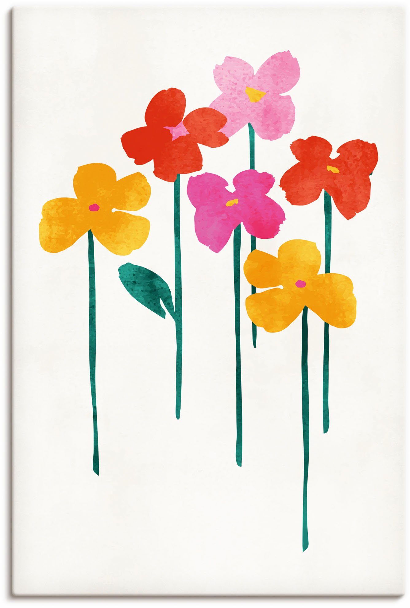 Artland Wandbild Kleine glückliche Blumen, Blumenbilder (1 St), als Leinwandbild, Poster in verschied. Größen
