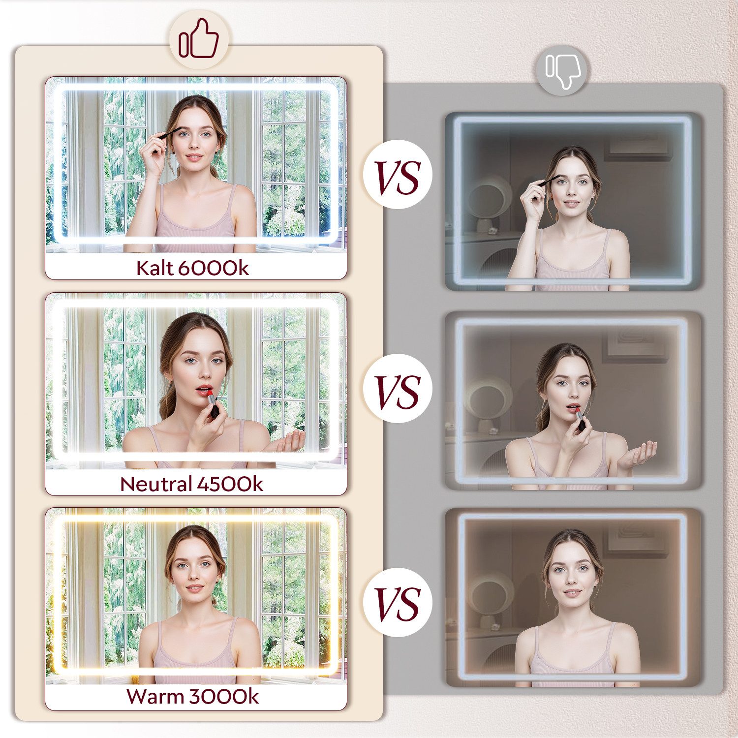 HOMALL Schminktisch Großer Schminktisch, Maße 115/120 x 40 x 140 cm, mit Schmuckschrank (LED-Beleuchtung und Steckdosen, großer Spiegel 105 cm, mit 7 Schubladen, optionaler Hocker)