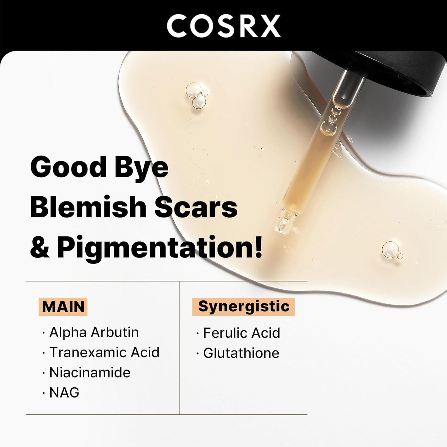 Cosrx Gesichtsserum The Alpha-Arbutin 2 Discoloration Care Serum 50 ml – K-Beauty Gesichtsserum mit 2 % Alpha-Arbutin, 3 % Tranexamsäure & 5 % Niacinamid, mildert Pigmentflecken, verfeinert Teint, leichte Gel-Textur