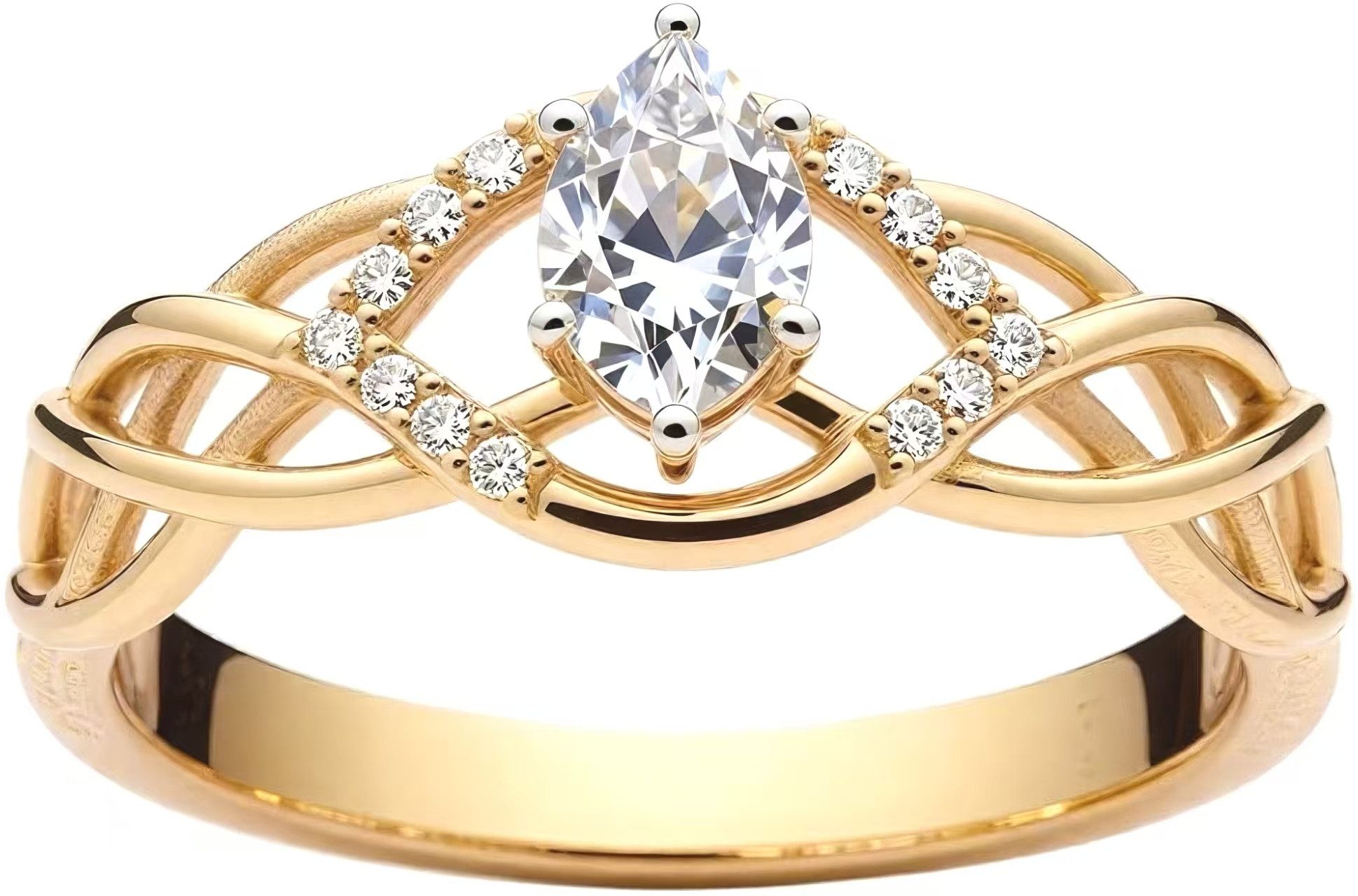 Diamantring 1CT D/E VVS/VS, Damen-Diamantring, 14K Gold-Diamantring,Ehering