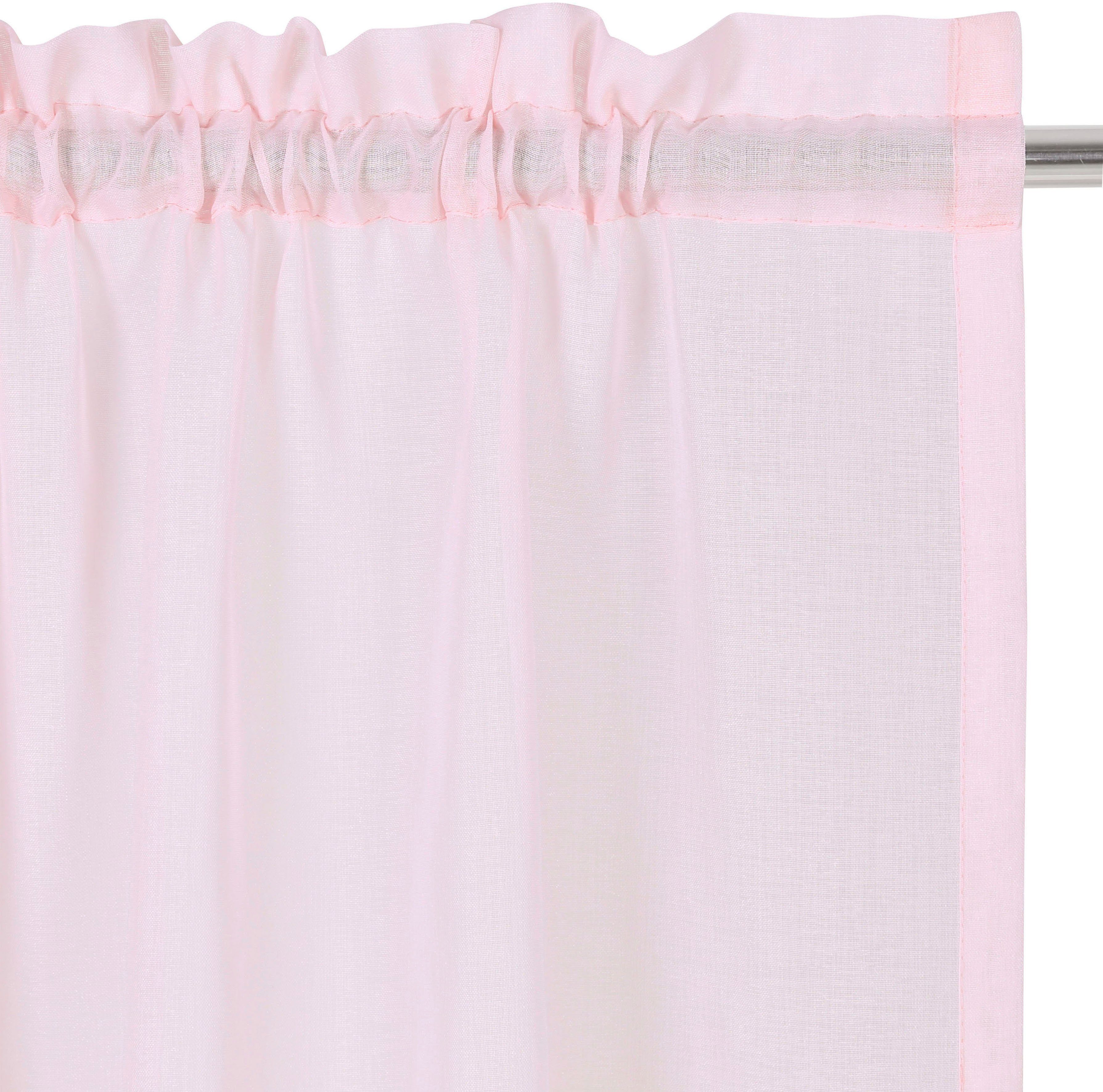 verschiedene Größen (1 gewebt, home, St), gemustert, Stangendurchzug Gardine Polyester, rosé transparent, my Stangendurchzug, transparent, Dolly,