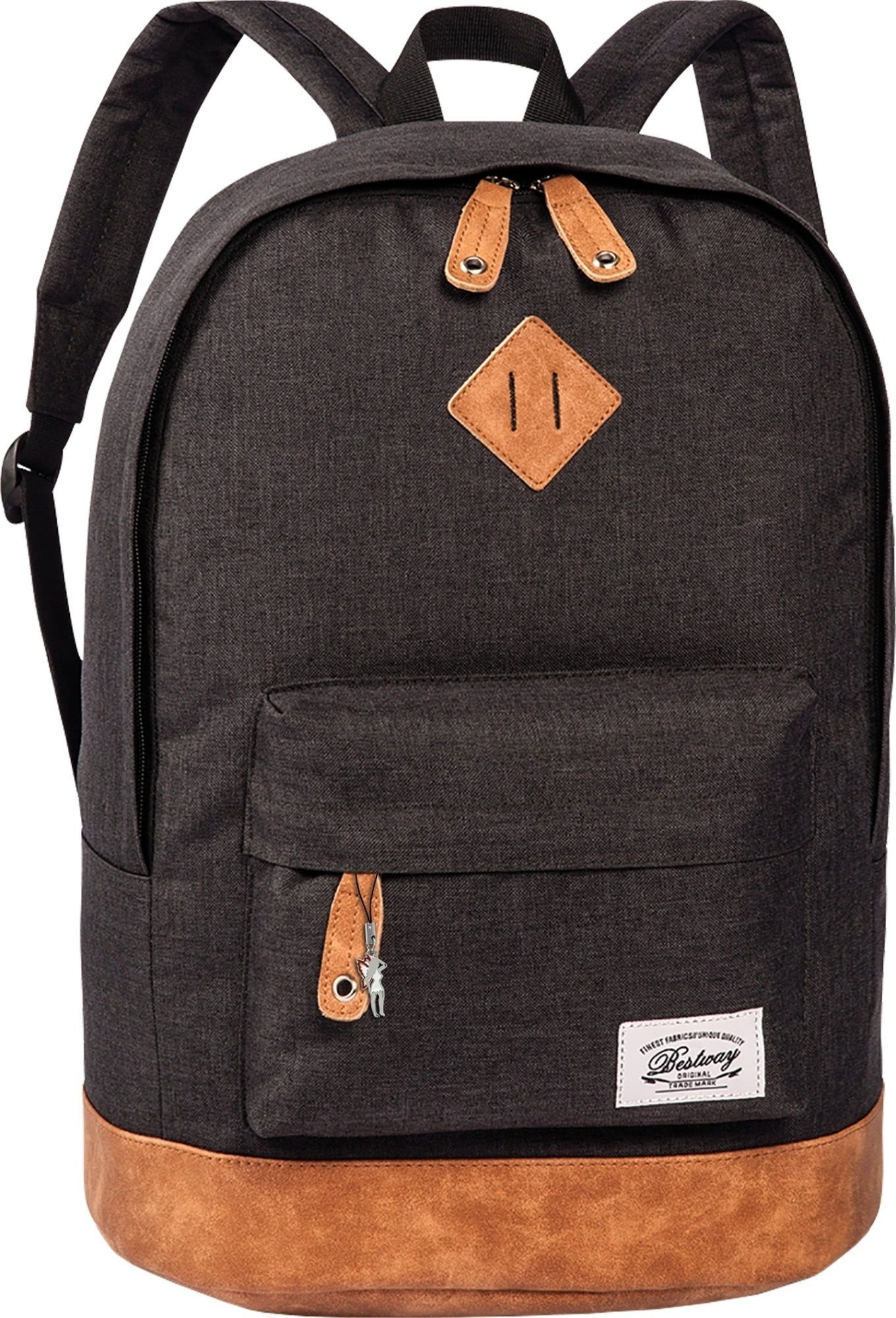 BestWay Bags Freizeitrucksack Bestway dunkelgrauer unisex, Jugend, Damen Freizeitrucksack, Cityrucksack Polyester, grau ca. 43cm