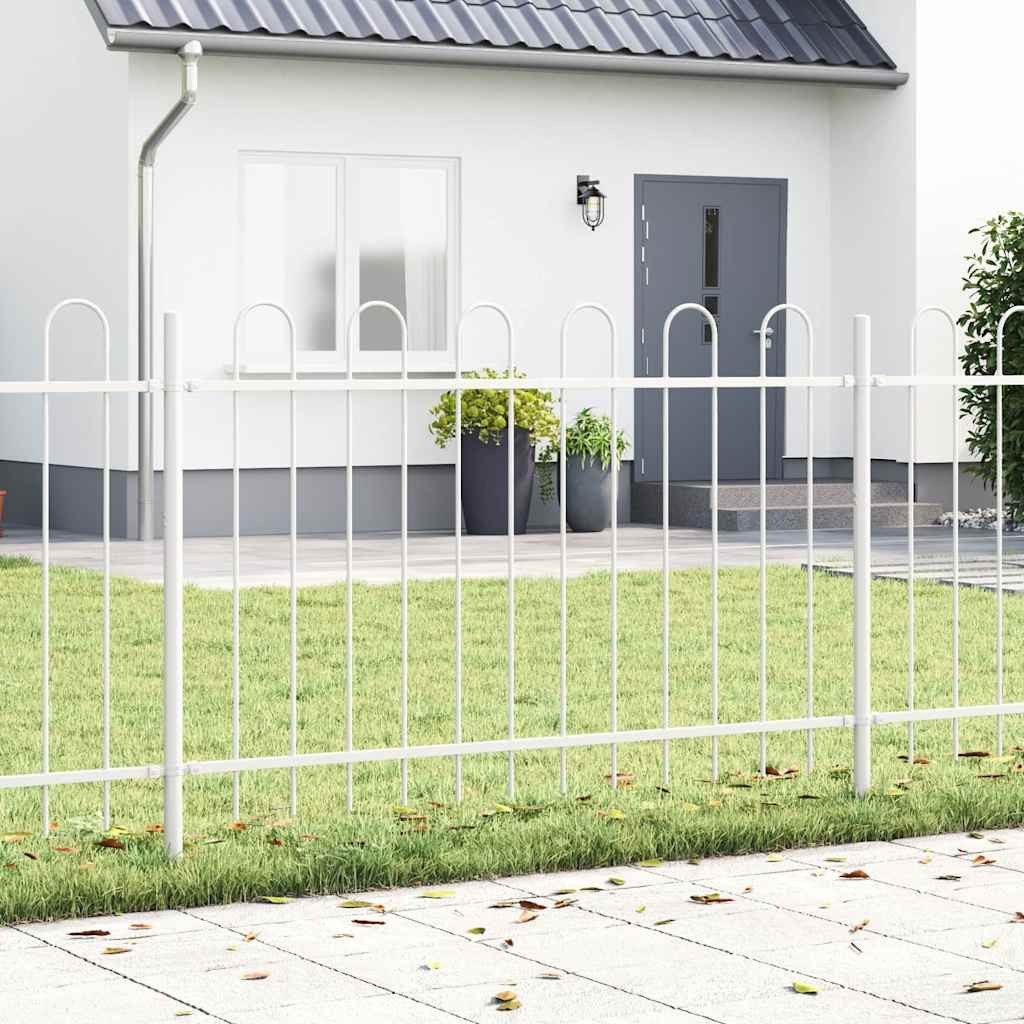 vidaXL Gartenzaun, Gartenzaun Weiß 1,7 x 1 m Pulverbeschichteter Stahl