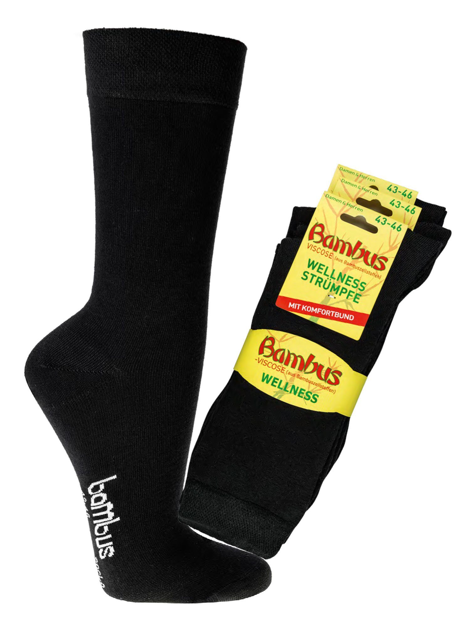 Wowerat Basicsocken Bambus Viskose Socken verstärkt für längere Haltbarkeit Damen Herren verstärkt gestrickt | Socken