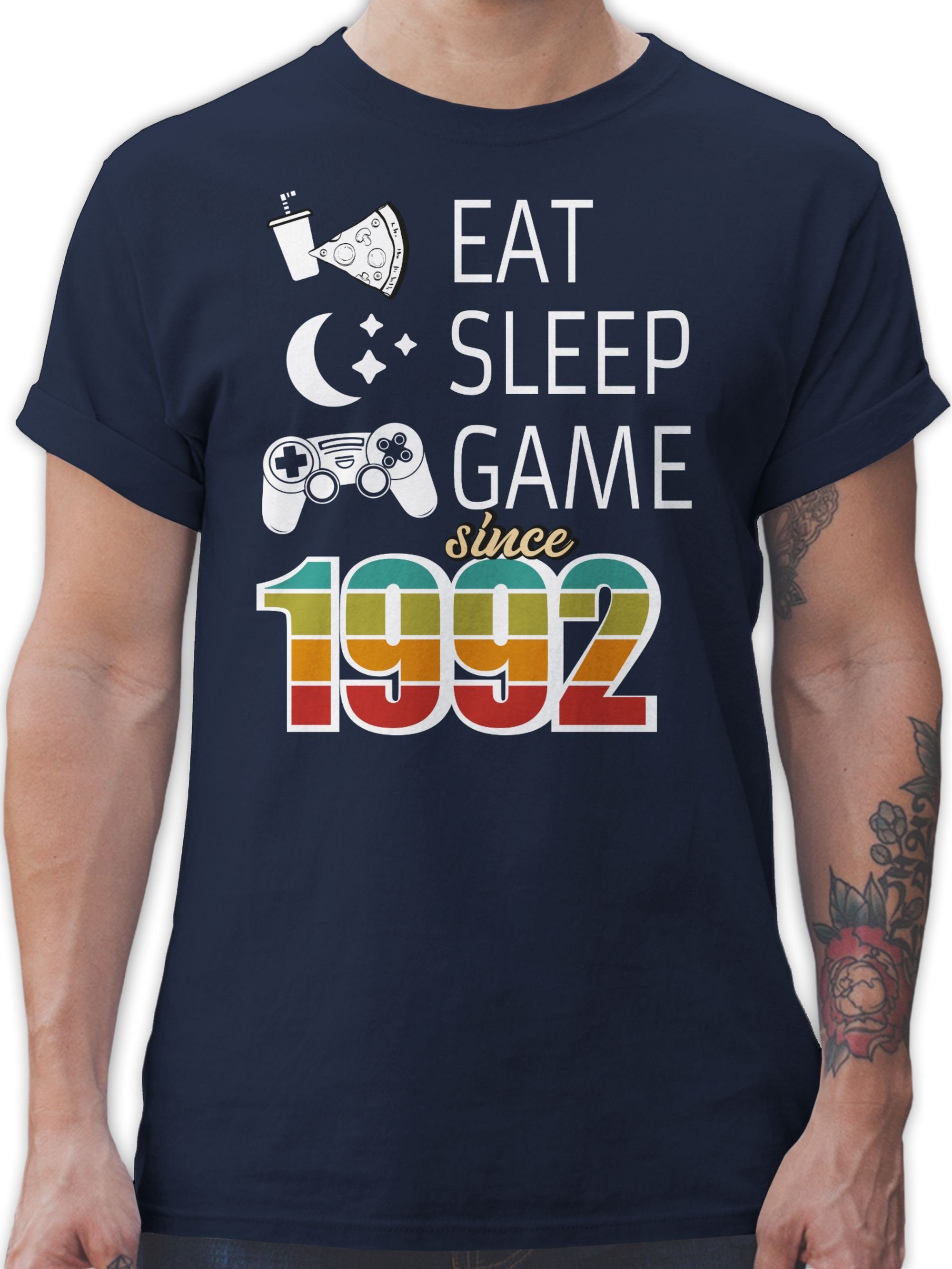 Shirtracer T-Shirt Eat sleep Game since 1992 30. Geburtstag 02 Navy Blau