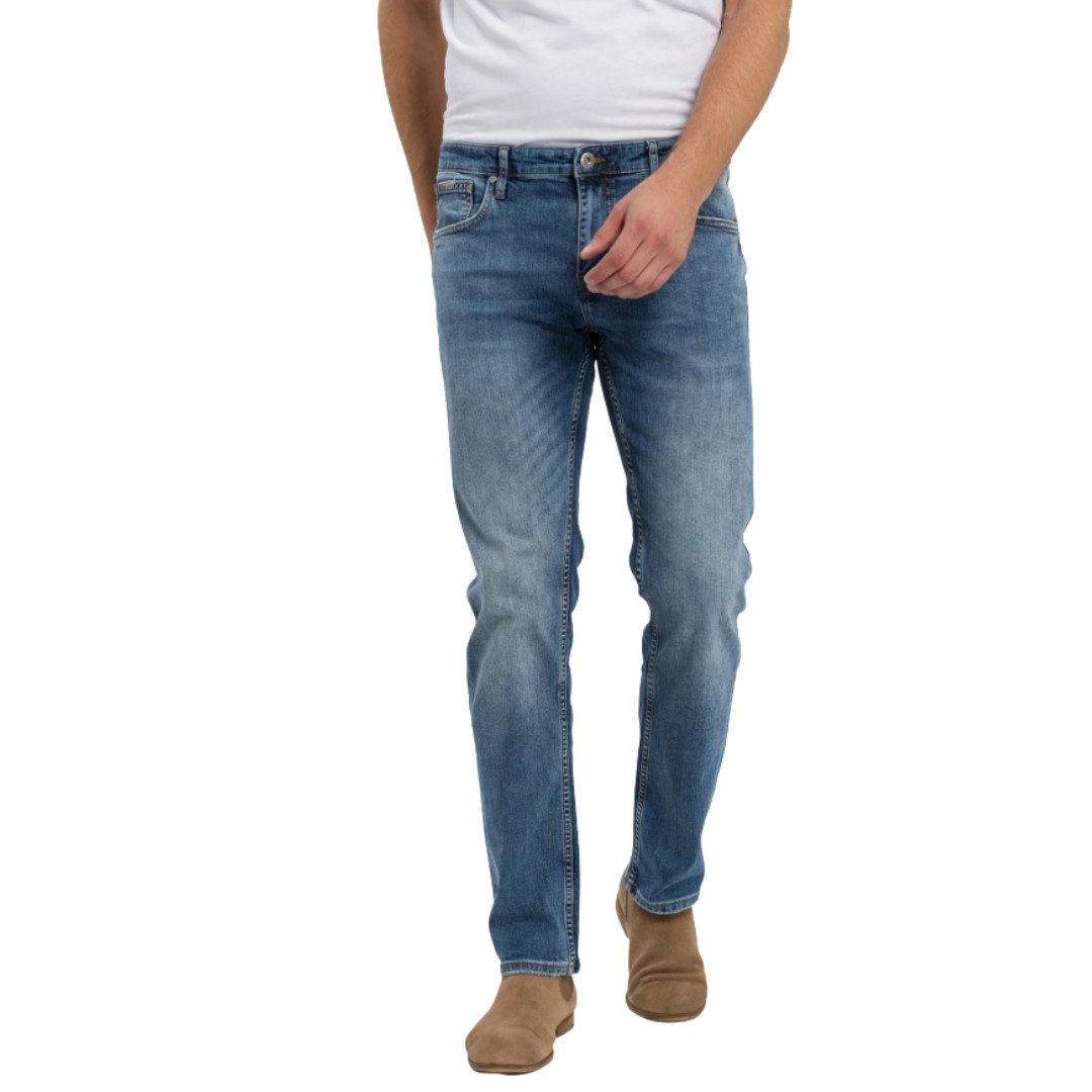 CROSS JEANS® Slim-fit-Jeans Damien E198-020 Mid Blue 5-Pocket Style