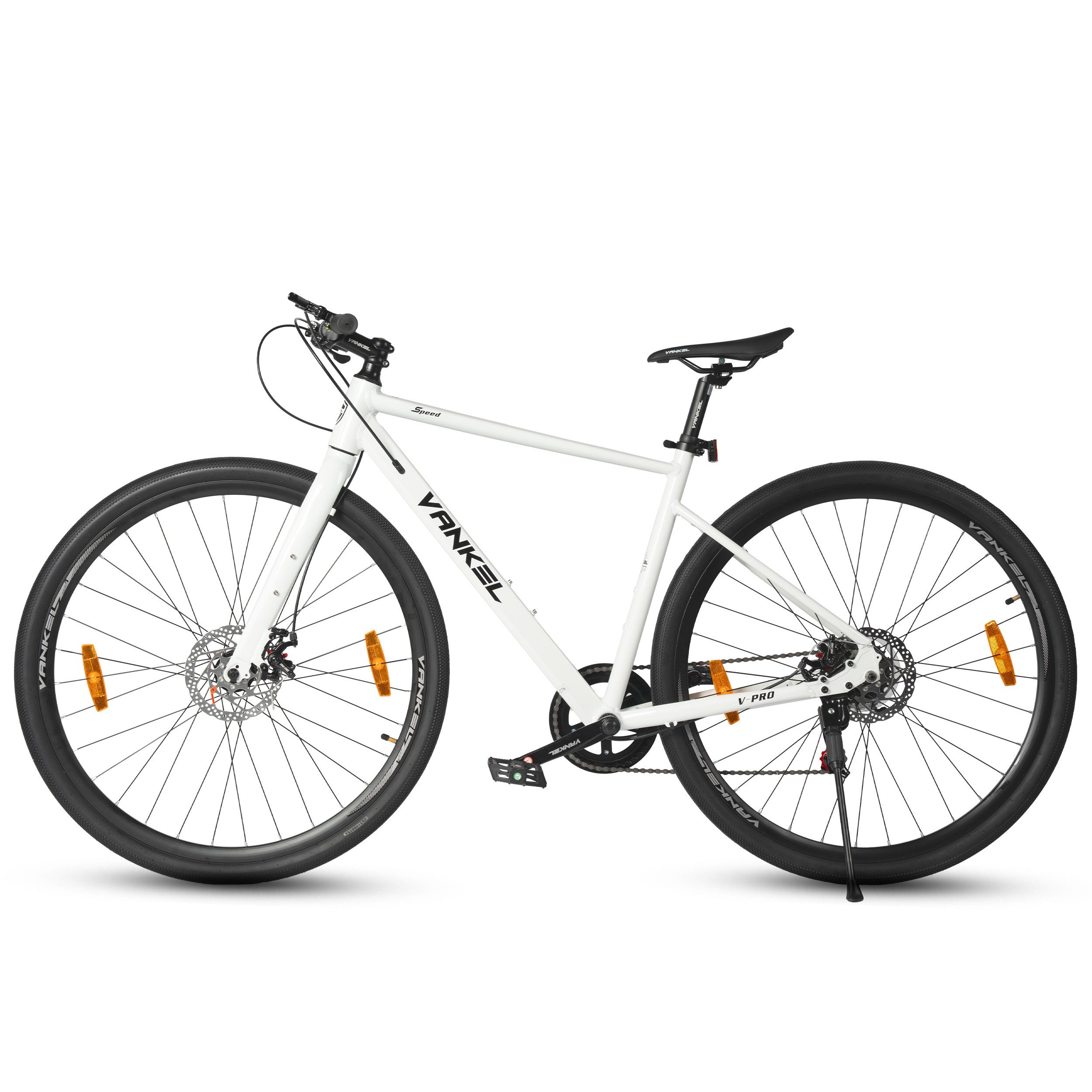 Lauxjack Mountainbike 28 zoll Fahrräder Shimano für Damen & Herren Weiß, 7 Gang Shimano RD-TZ500 Schaltwerk, 45cm Rahmenhöhe Stadtrad mechanische Scheibenbremsen