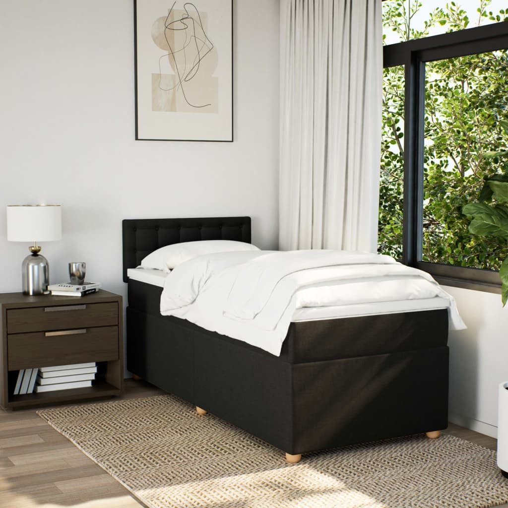vidaXL Bett Boxspringbett mit Matratze Schwarz günstig online kaufen