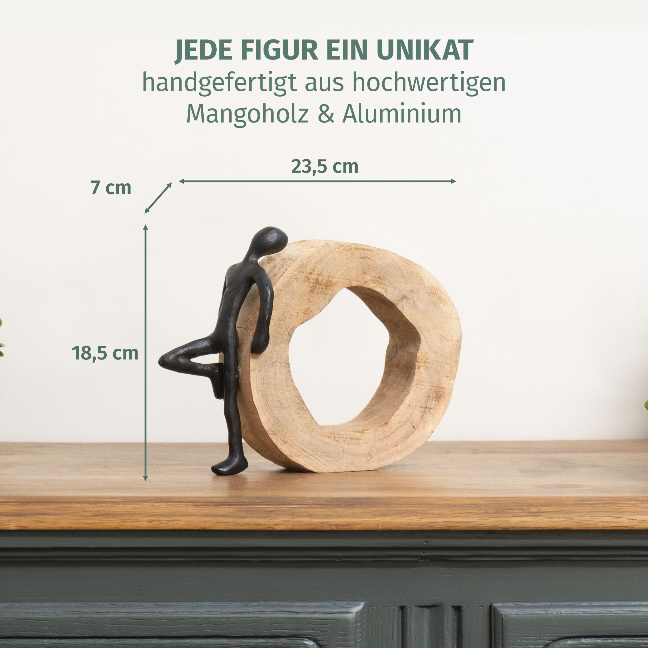 Moritz Skulptur Auszeit, Holz, Tischdeko, Fensterdeko, Wanddeko, Holzdeko, Weihnachtsdeko