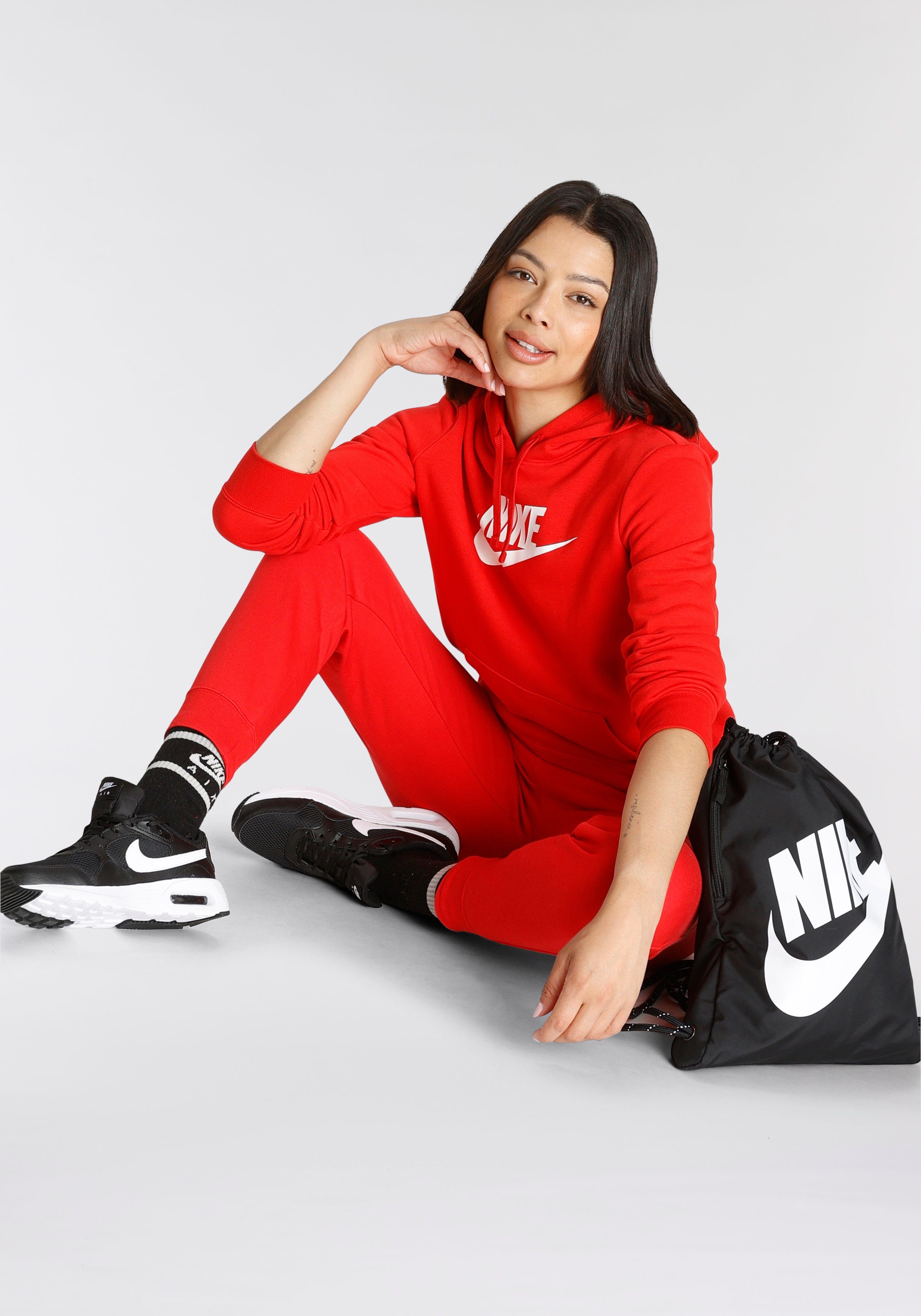Nike Sportswear Kapuzensweatshirt Club Fleece Women's Logo Pullover Hoodie UNIVERSITY RED/WHITE