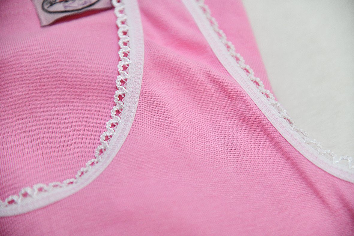 Baumwolle Mädchen 2x 2er-Pack) aus reiner Unterwäsche Unterhemd Set Slip 2x Unterhemd Toker (Packung, & Pink Collection®