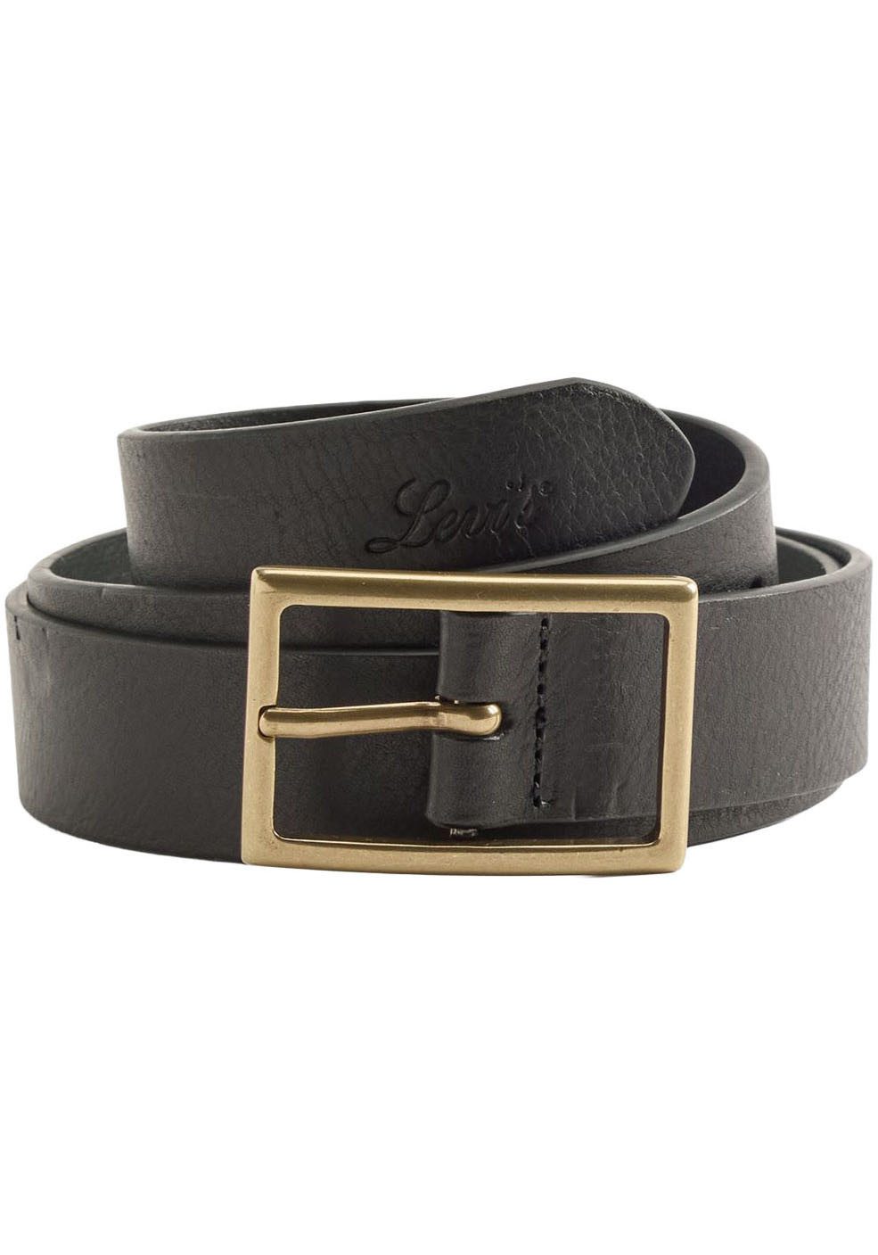Levi's® Ledergürtel RECTANGLE BELT mit goldfarbener Schließe und Logoprägun günstig online kaufen