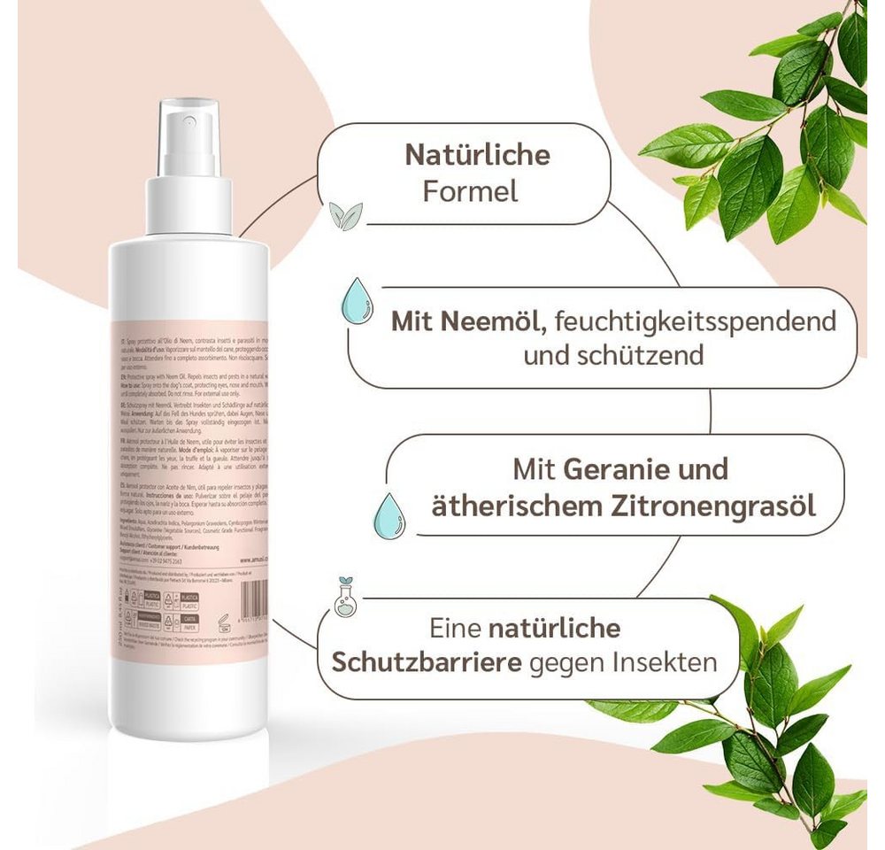 Thumbnail - Amusi Fellpflege - Neemöl-Zeckenspray für Hunde - Natürliches Schutzspray für Hunde, 250 ml, (Zeckenschutz gegen Zecken,...