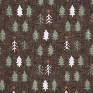 SCHÖNER LEBEN. Stoff Weihnachtsstoff Baumwolle Tannenbäumchen braun grün 1,47m breit