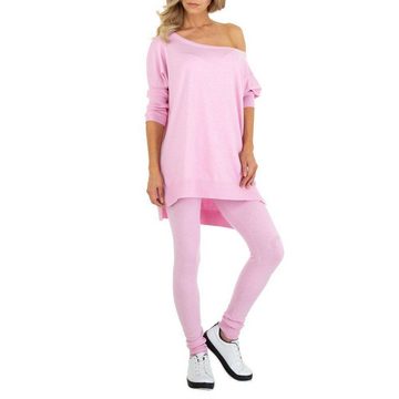 Ital-Design Freizeitanzug Damen Freizeit, Stretch Jogging- & Freizeitanzug in Rosa