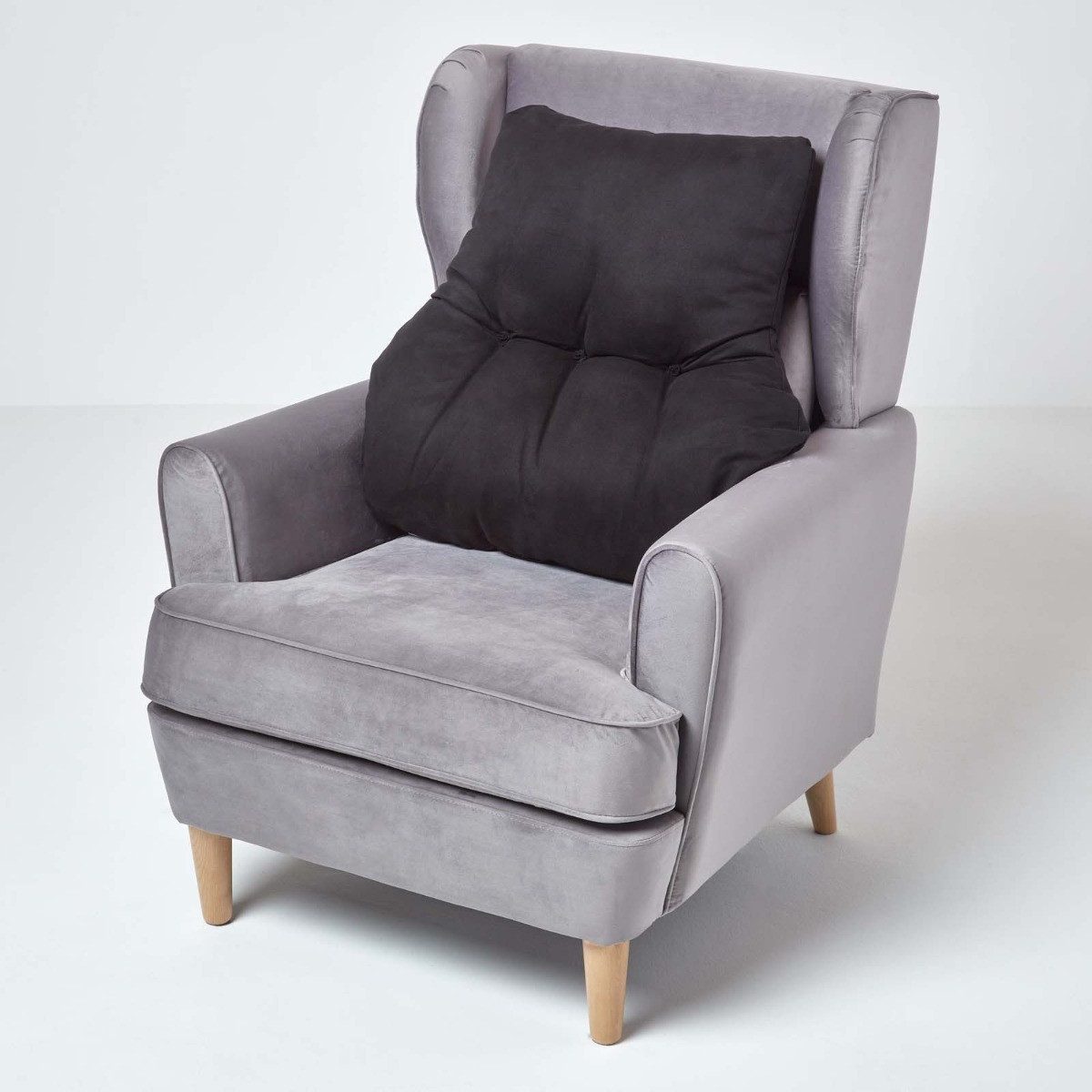 Homescapes Sitzkissen Rückenkissen schwarz – Rückenstützkissen 68 x 58 cm m günstig online kaufen