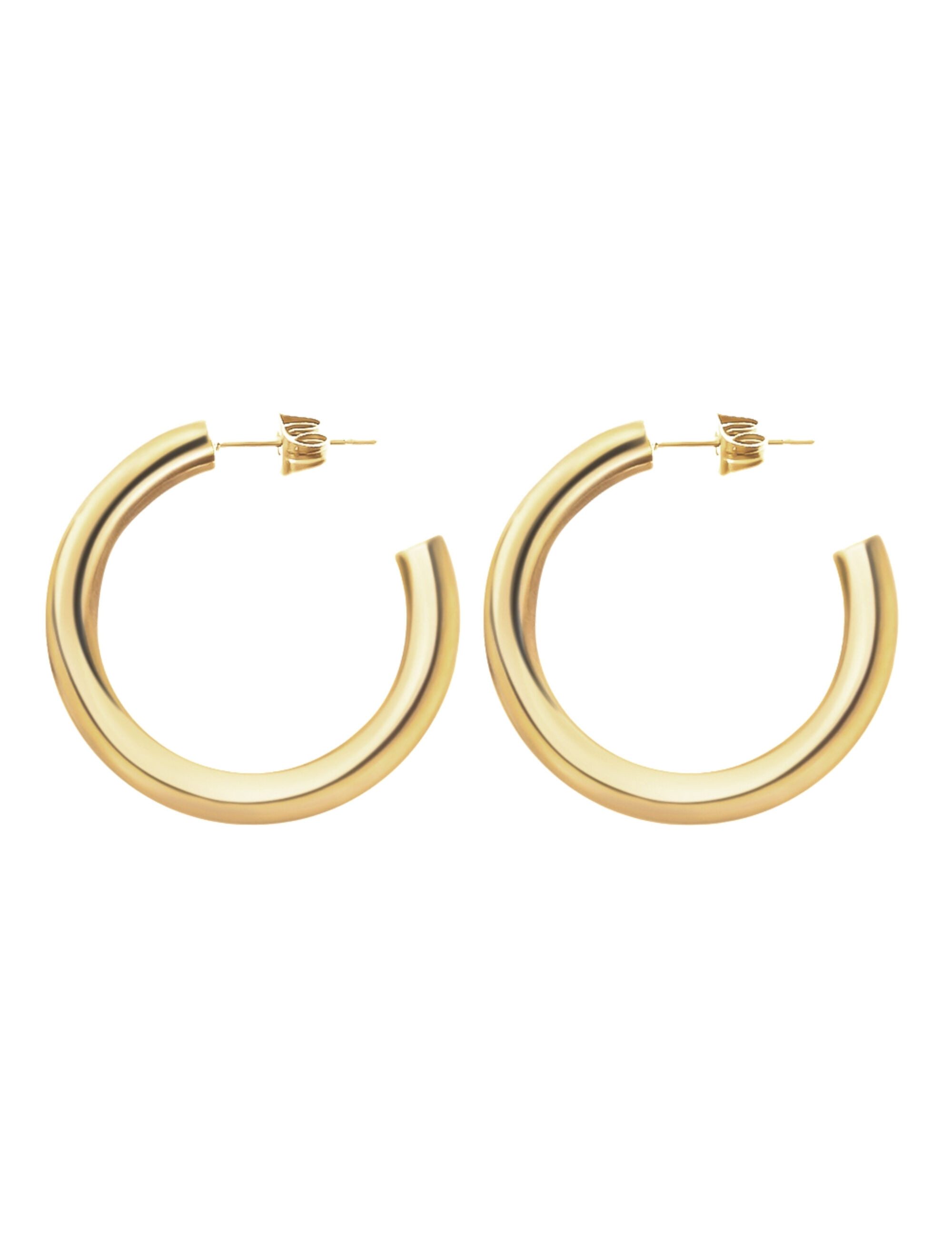 GOOD.designs Paar Creolen, aus Edelstahl 18K vergoldet mit Poussette