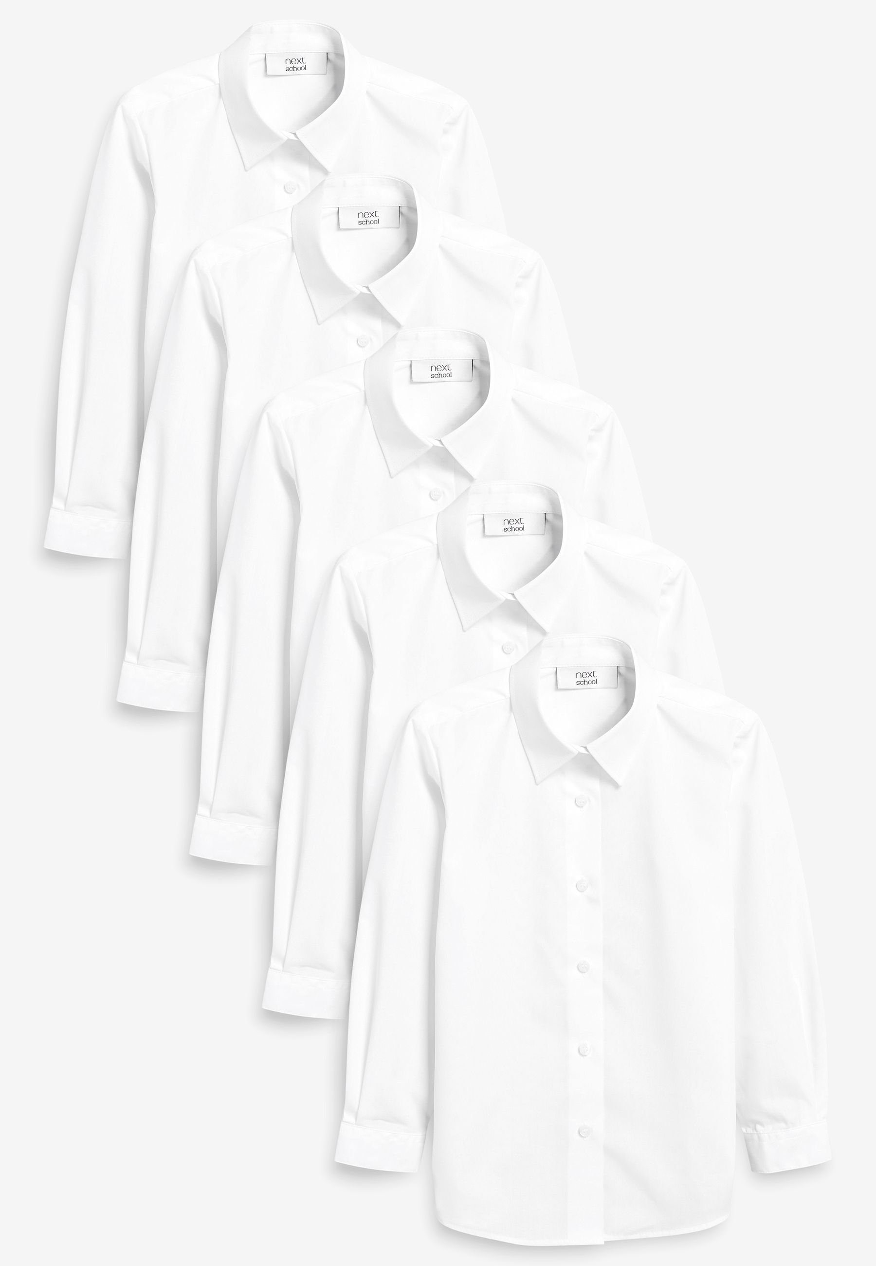 Langarmbluse Business-Hemden, 5er-Pack