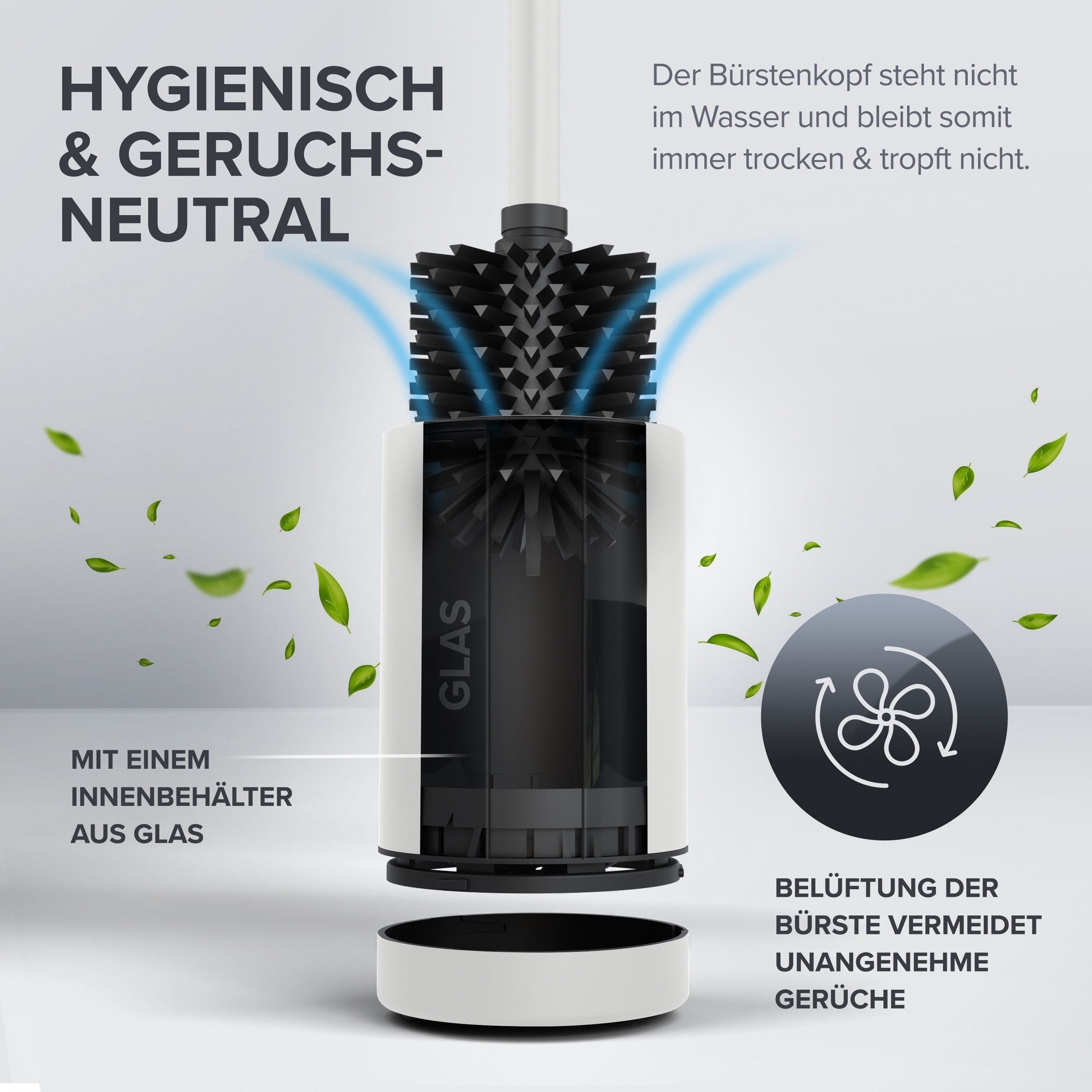 ovimar WC-Reinigungsbürste, (1-tlg), aus Edelstahl in Weiß zur