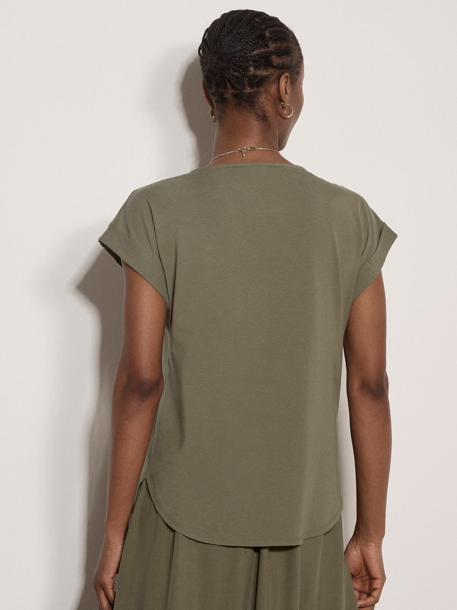 Apricot T-Shirt Jersey-T-Shirt mit Krempelärmeln