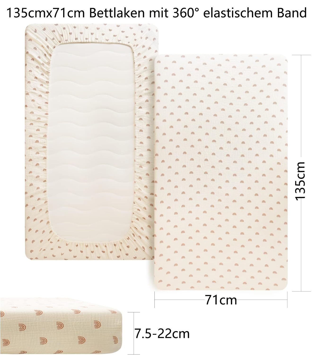 Kaket Babybettwäsche Babybett Spannbettlaken, 2er Set, günstig online kaufen