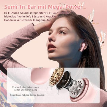 VSIUO T35 True Wireless Noise Cancelling Semi-In-Ear Gaming Headset Bluetooth-Kopfhörer (Voice Assistant, Bluetooth 5.3, Sport Headset RGB Farbe Bluetooth Headset)