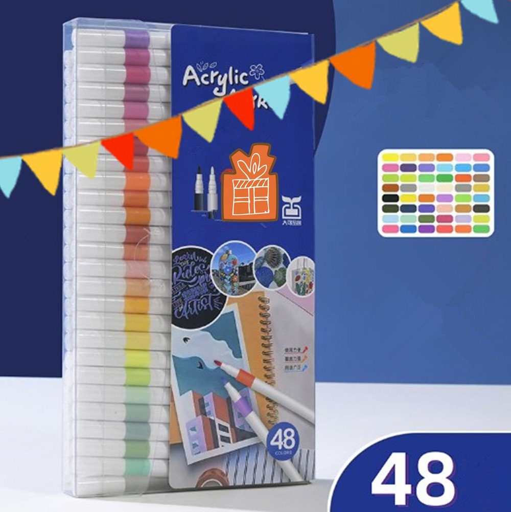 XDeer Lackmarker Acrylstifte für Steine,12/24/36/48/60/72Wasserfest Маркеры Stifte, für Papier,Leinwand, Glas, Keramik, Holz - Ideal zum Basteln