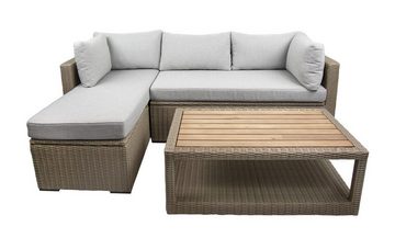 bellavista - Home&Garden® Gartenlounge-Set Aluminium Lounge Ancona, (Set, 3-tlg), integrierte Kissenaufbewahrung