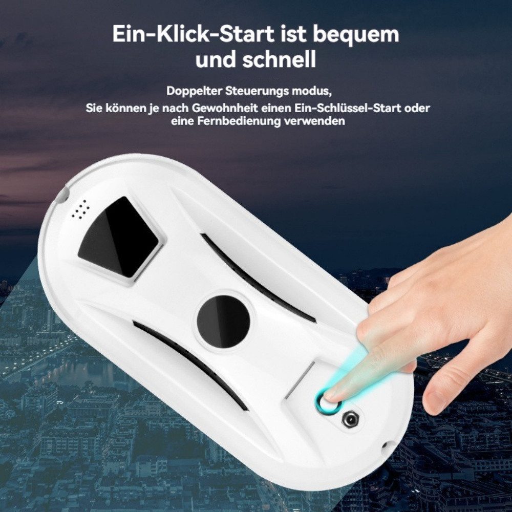 Ophy Fenstersauger Fensterreinigungsroboter (Fenstersauger) mit Fernbedienung, 65 dB leiser Betrieb–für glatte Glasflächen, ideal für Zuhause&Büro