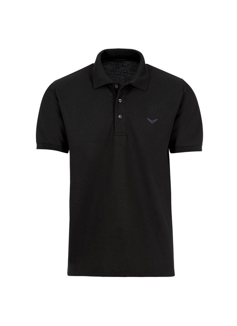 Poloshirt schwarz Piqué-Qualität Poloshirt Trigema in TRIGEMA