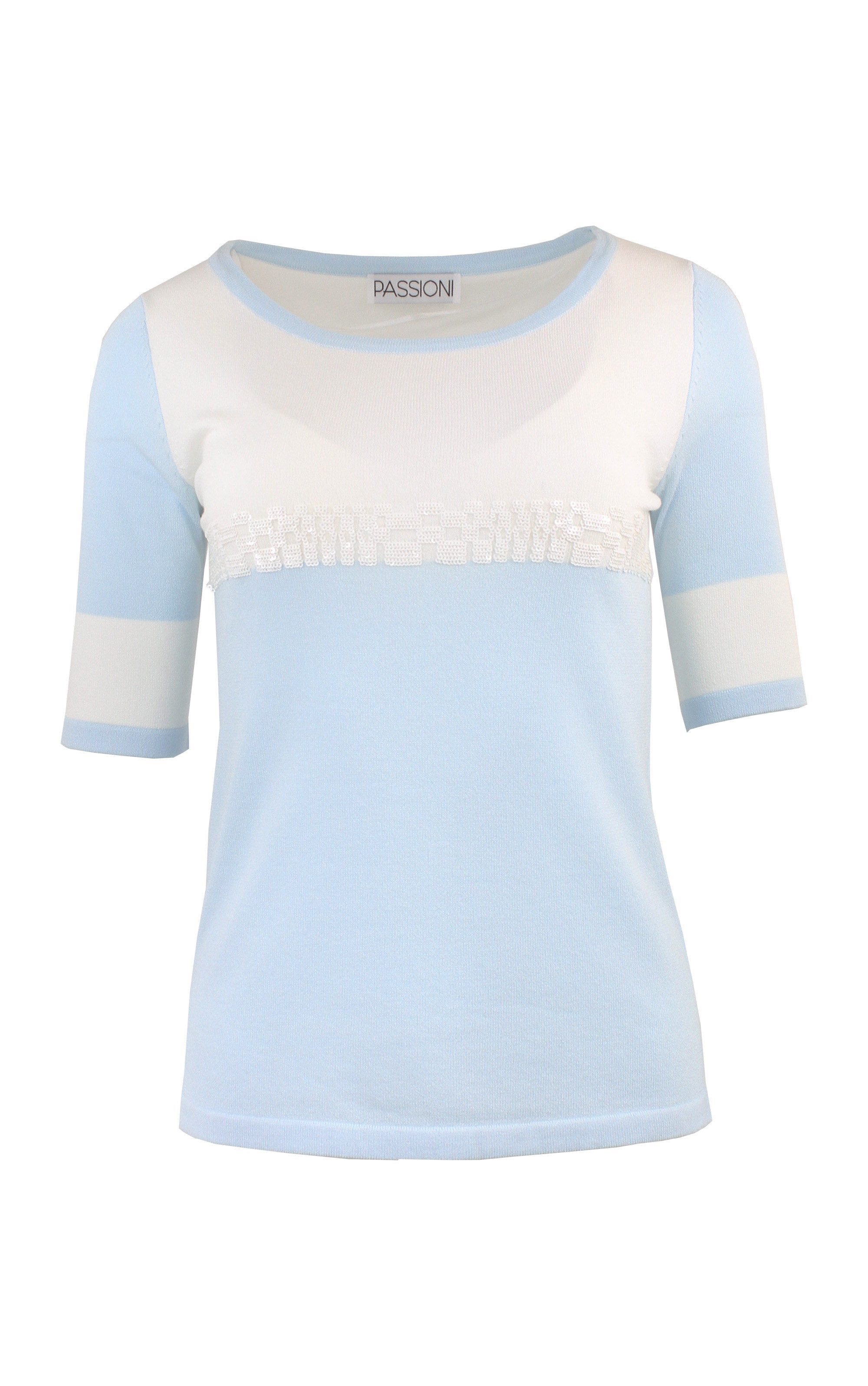 Passioni Sweater Sommer Pullover im Farbblock günstig online kaufen