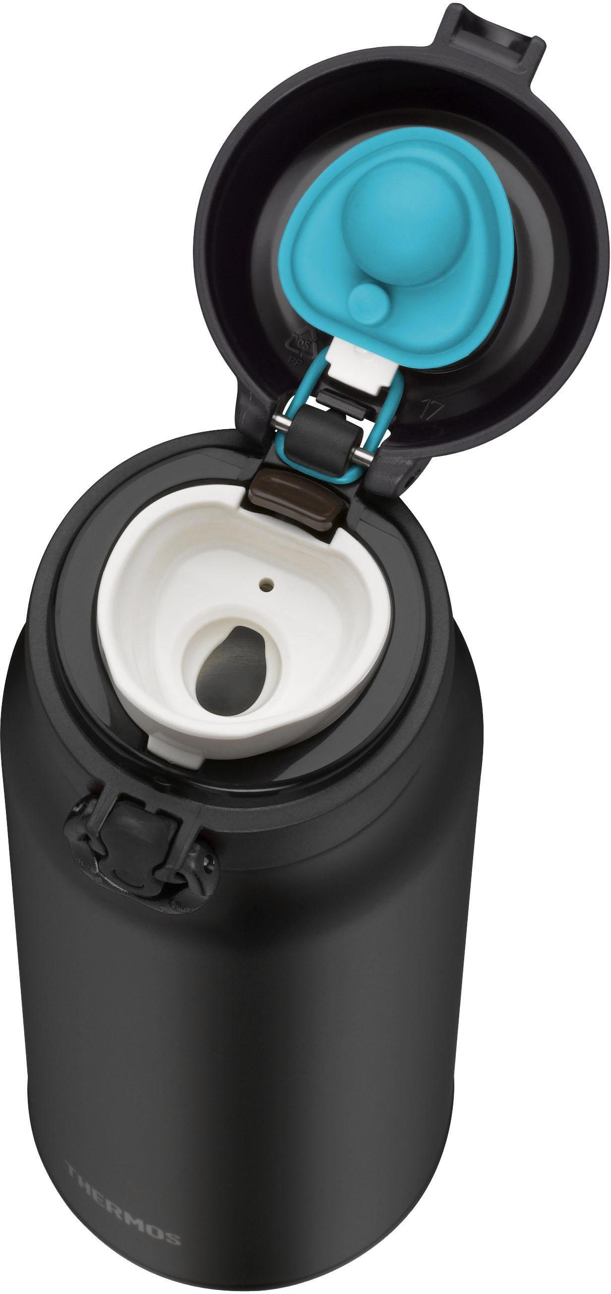 THERMOS Thermoflasche Ultralight black, ideal für den Alltag, aus Edelstahl