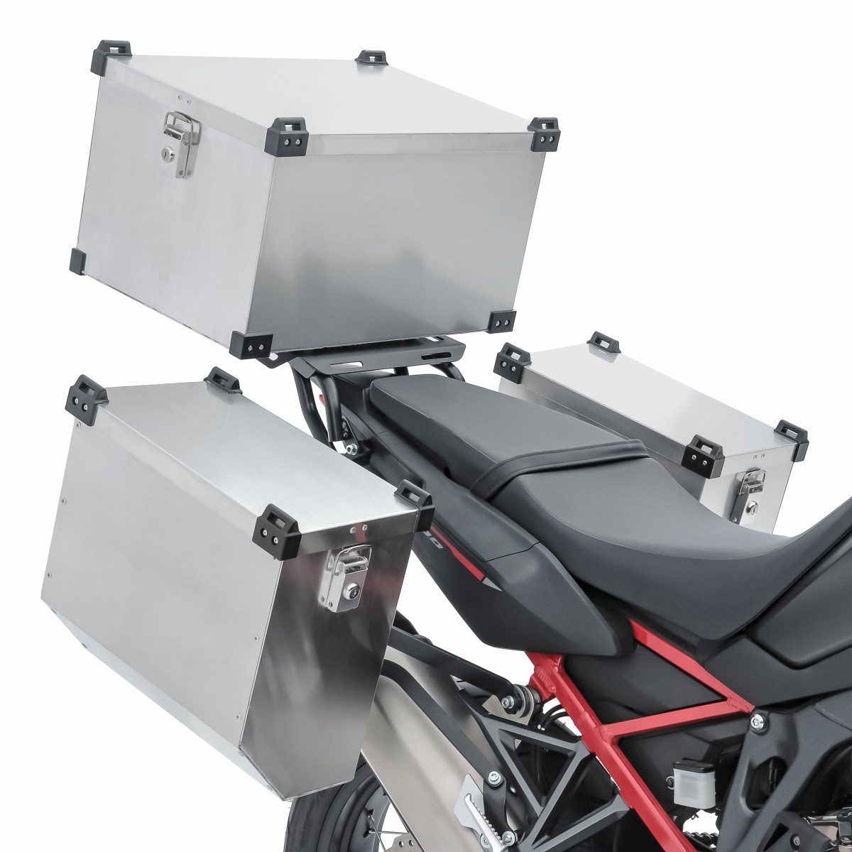 Bagtecs Kofferset Alukoffer A4 2x41l für BMW F 800 GS / Adventure + Topcase 60l + Innent