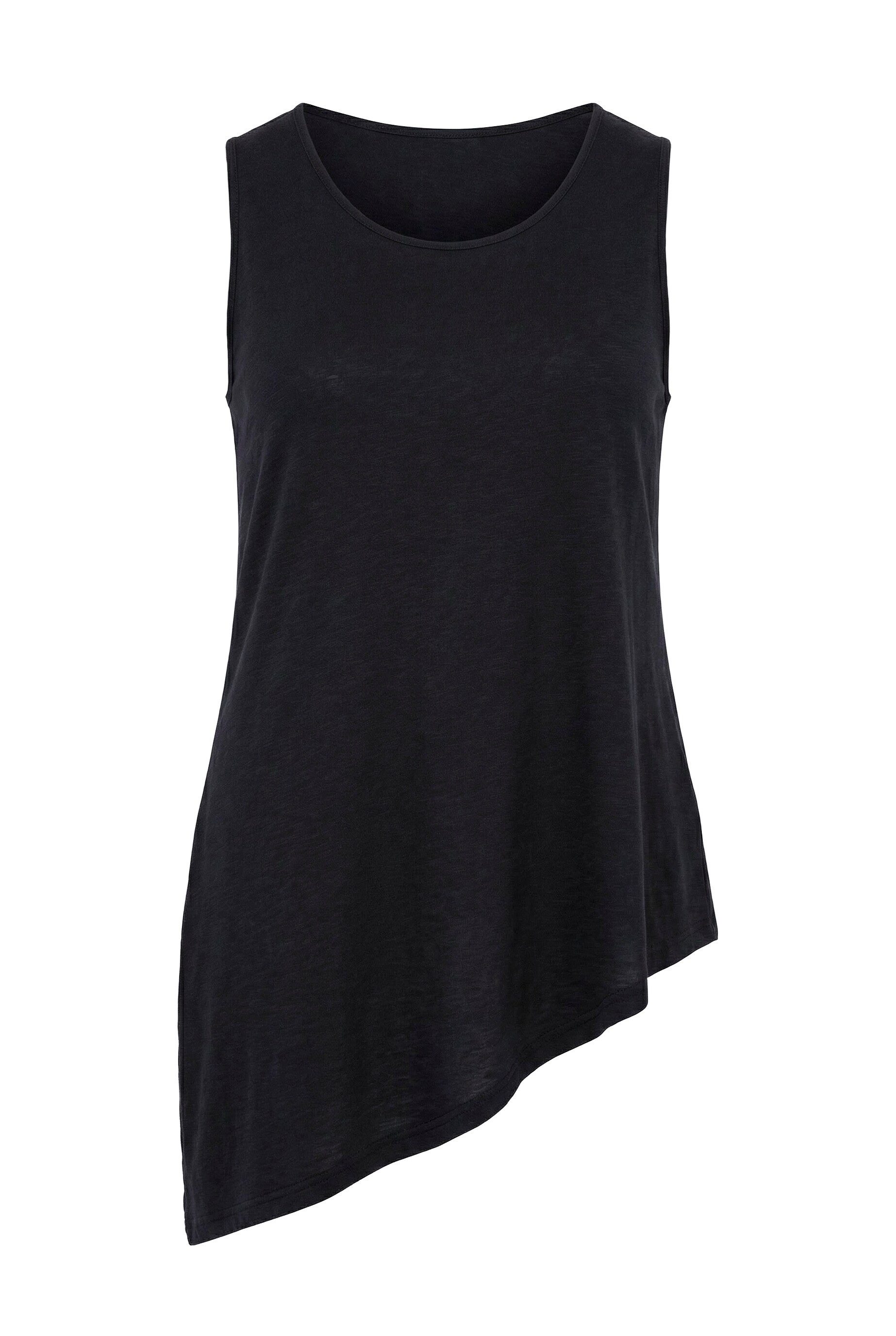 Ulla Popken Longshirt Longtop Volant A-Linie Rundhals ärmellos