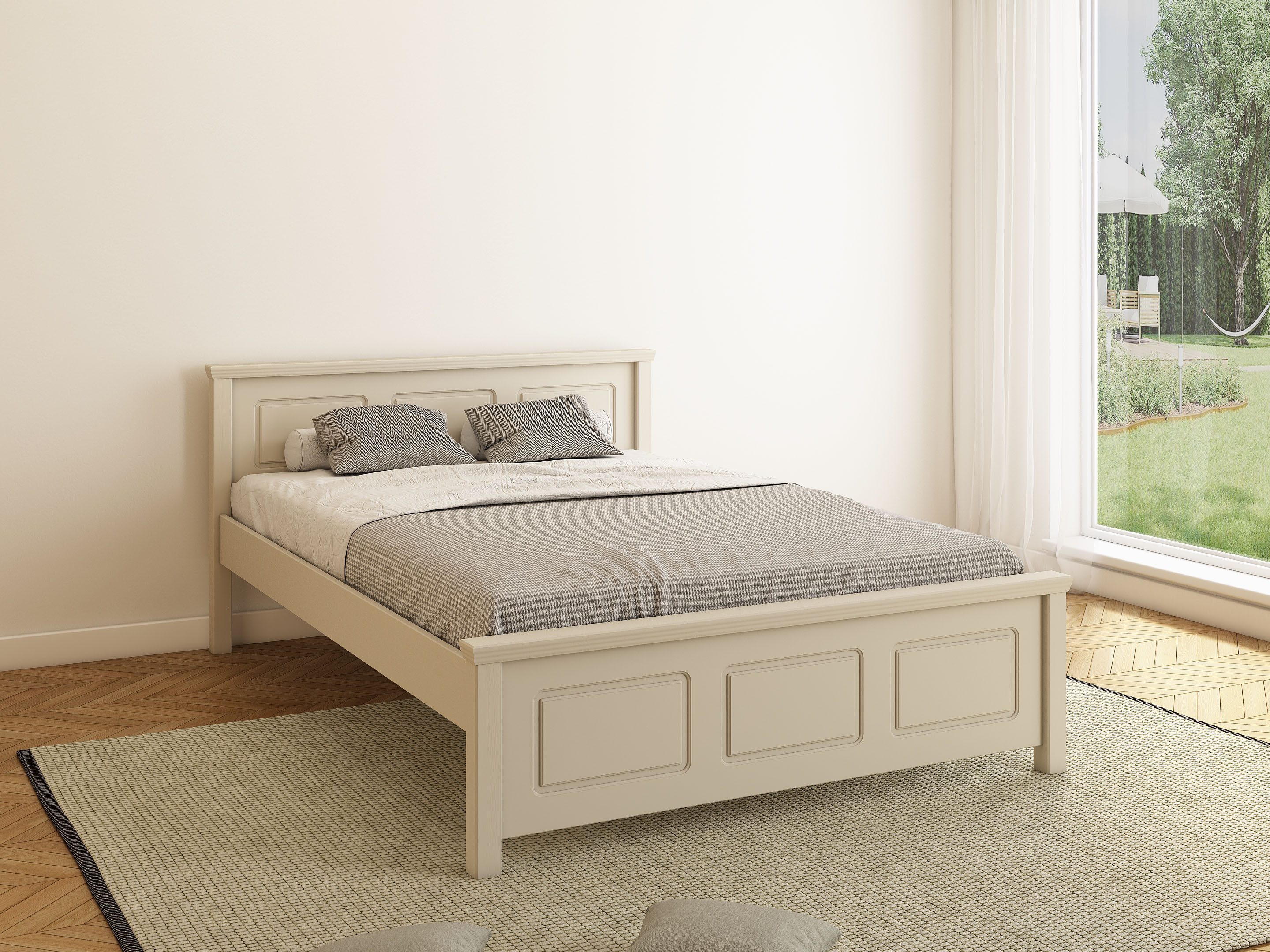 OTTO home Massivholzbett ERIKK', Made in Europe, optional mit Schublade, Massivholz Kiefer (FSC® zertifiziert), in mehreren Größen, Landhausstil mit Kassettenoptik