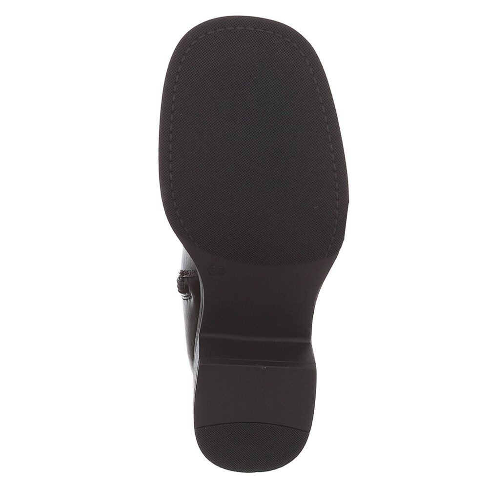 Ital-Design Modische Damen-Stiefel mit Blockabsatz und seitlichen Details Stiefel (90756065) Blockabsatz Stiefel in Braun
