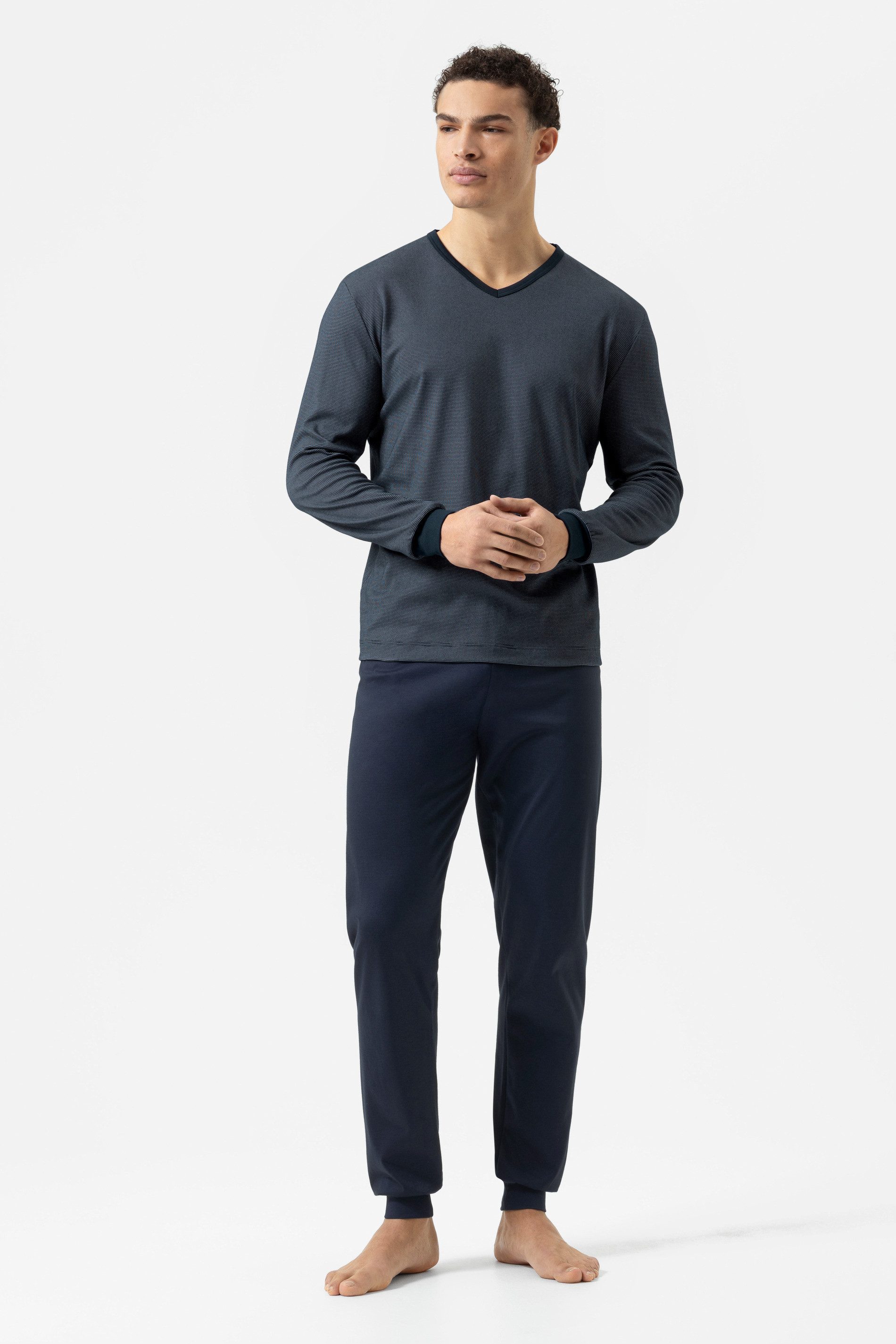 Mey Schlafanzug Serie xxx Bennison (2 tlg) Klassischer Pyjama, V-Neck, Inte günstig online kaufen