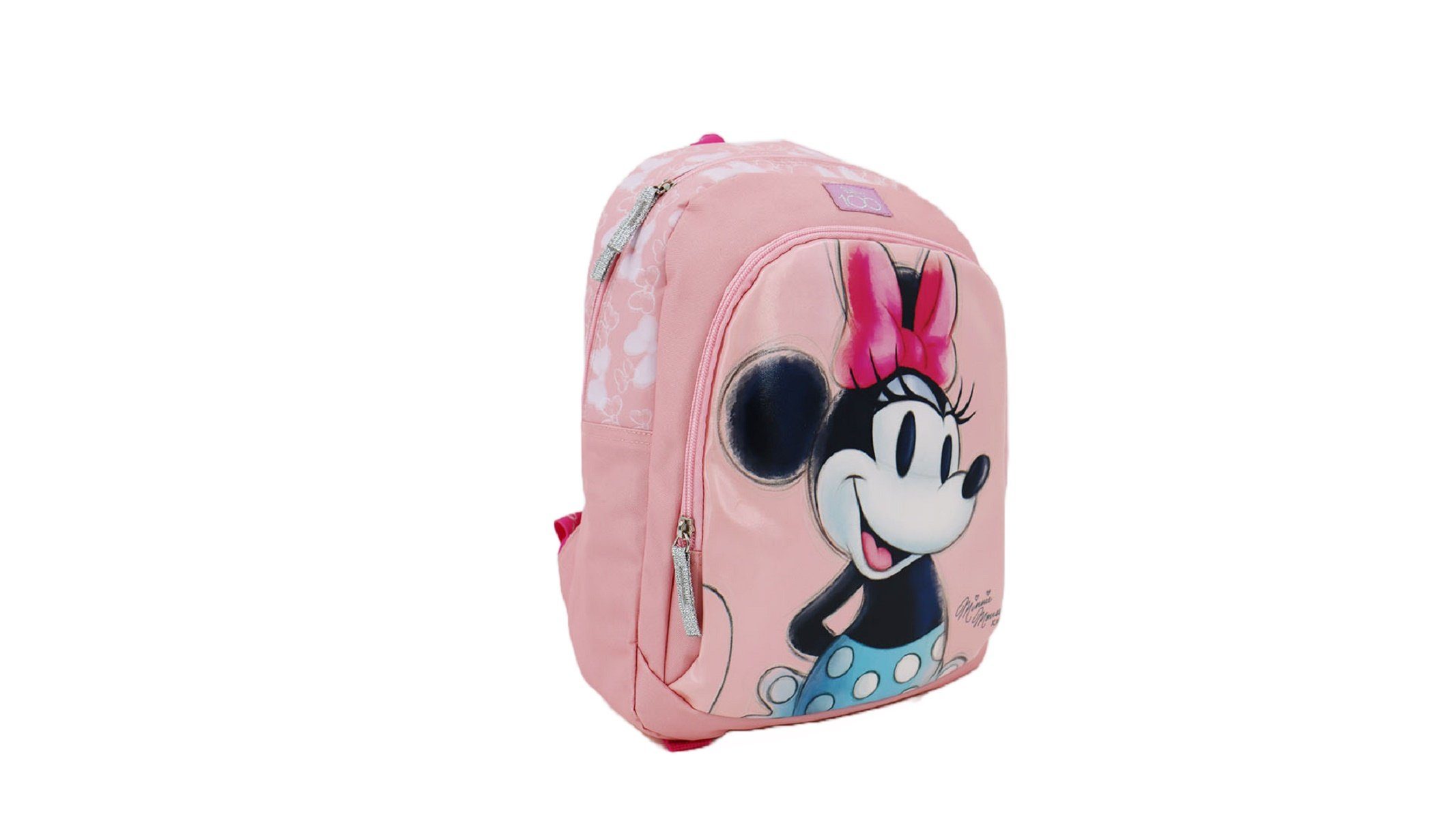 Disney Minnie Mouse Kinderrucksack Rucksack Minni Backpack Disney Mouse 38cm Freizeit-Tasche Pink