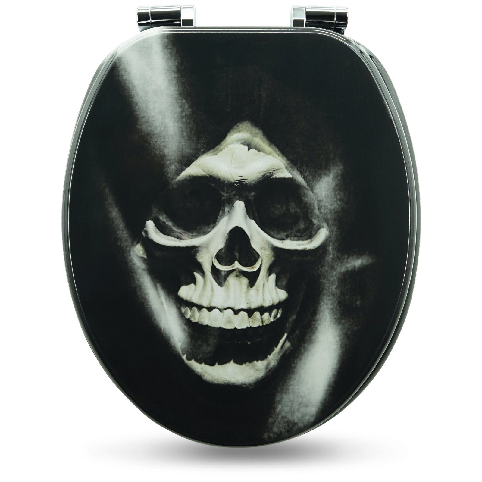Sanfino WC-Sitz "Skull" Premium Toilettendeckel mit Absenkautomatik aus Hol günstig online kaufen