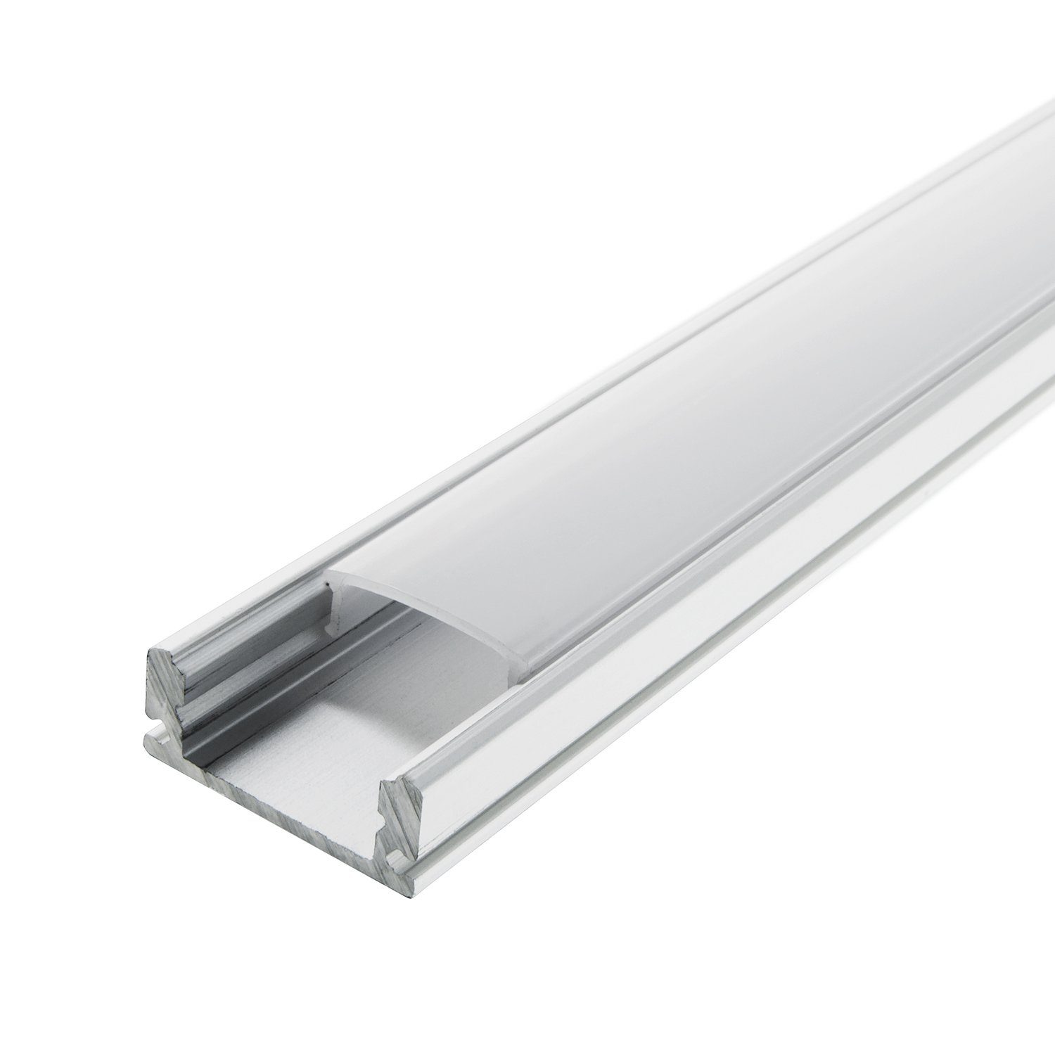 ENERGMiX LED-Stripe-Profil 2m Aluprofile Alu Schiene Leiste Profil LED Kanal Deckenanbringung, Profil Kanal LED Leiste 200cm inkl. Clips und Endkappen