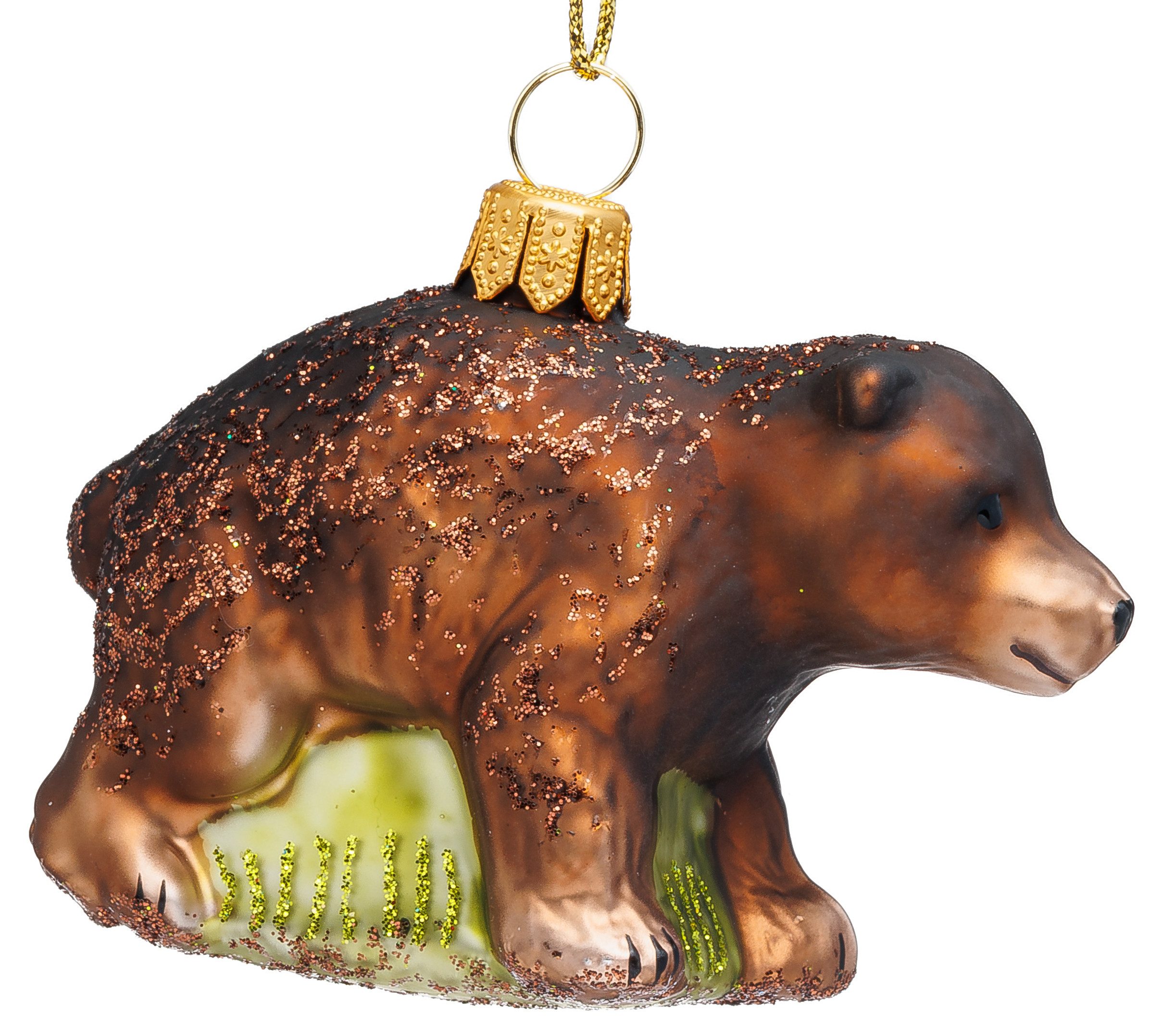 SIKORA Weihnachtsbaumkugel Braunbär Baby Besondere Weihnachtskugel Glas Figur Anhänger - BS7012, Christbaumschmuck - Traditionell, authentisch & außergewöhnlich