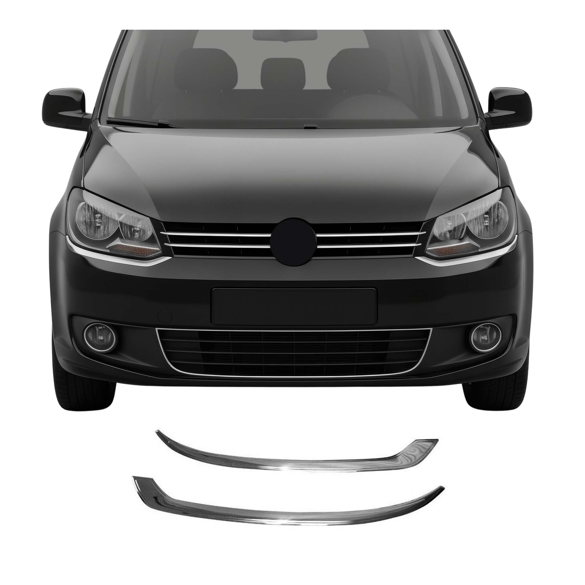 OMAC Zierleisten-Aufkleber Scheinwerfer Leisten für VW Caddy 2010-2015 Edelstahl Silber 2tlg, (2tlg), Langlebig,Einfache Reinigung,Einfache Installation,Rostbeständig