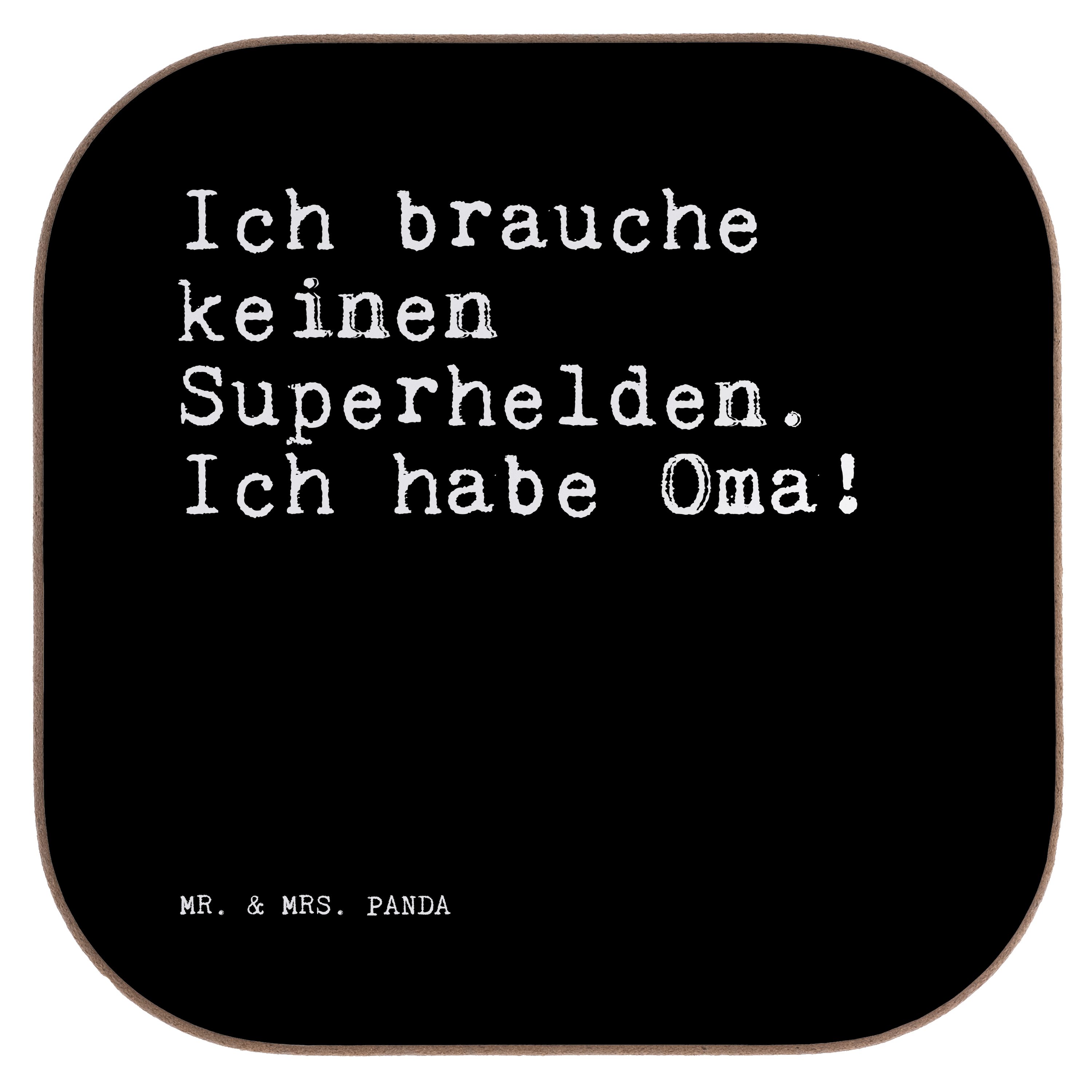 Mr. & Mrs. Panda Getränkeuntersetzer »Ich brauche keinen Superhelden