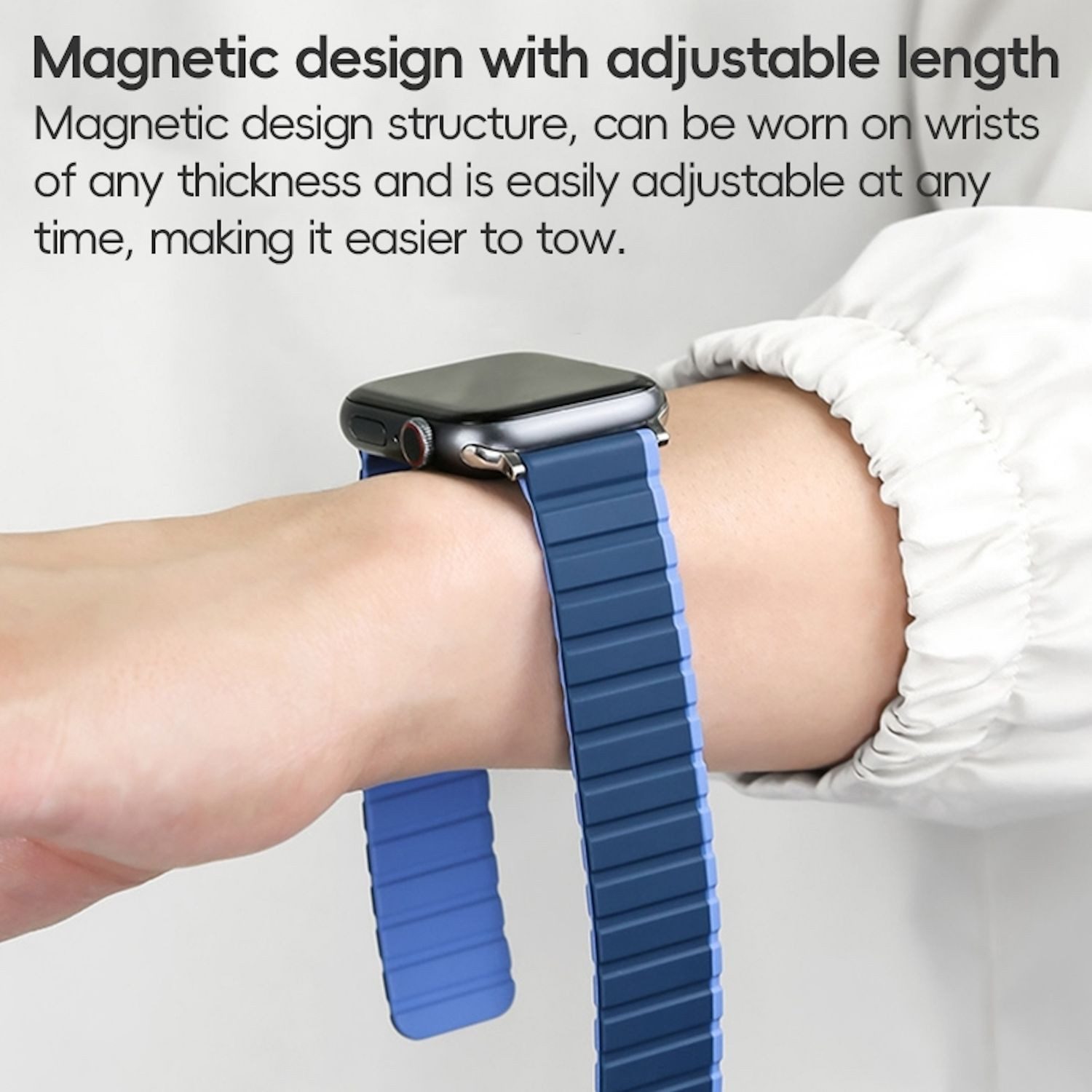 Wigento Smartwatch-Armband Für Apple Watch Ultra 2 / 1 49mm Magnetisches Silikon Armband Gelb, Zweifarbiges Design, Magnetverschluss, hautfreundlich