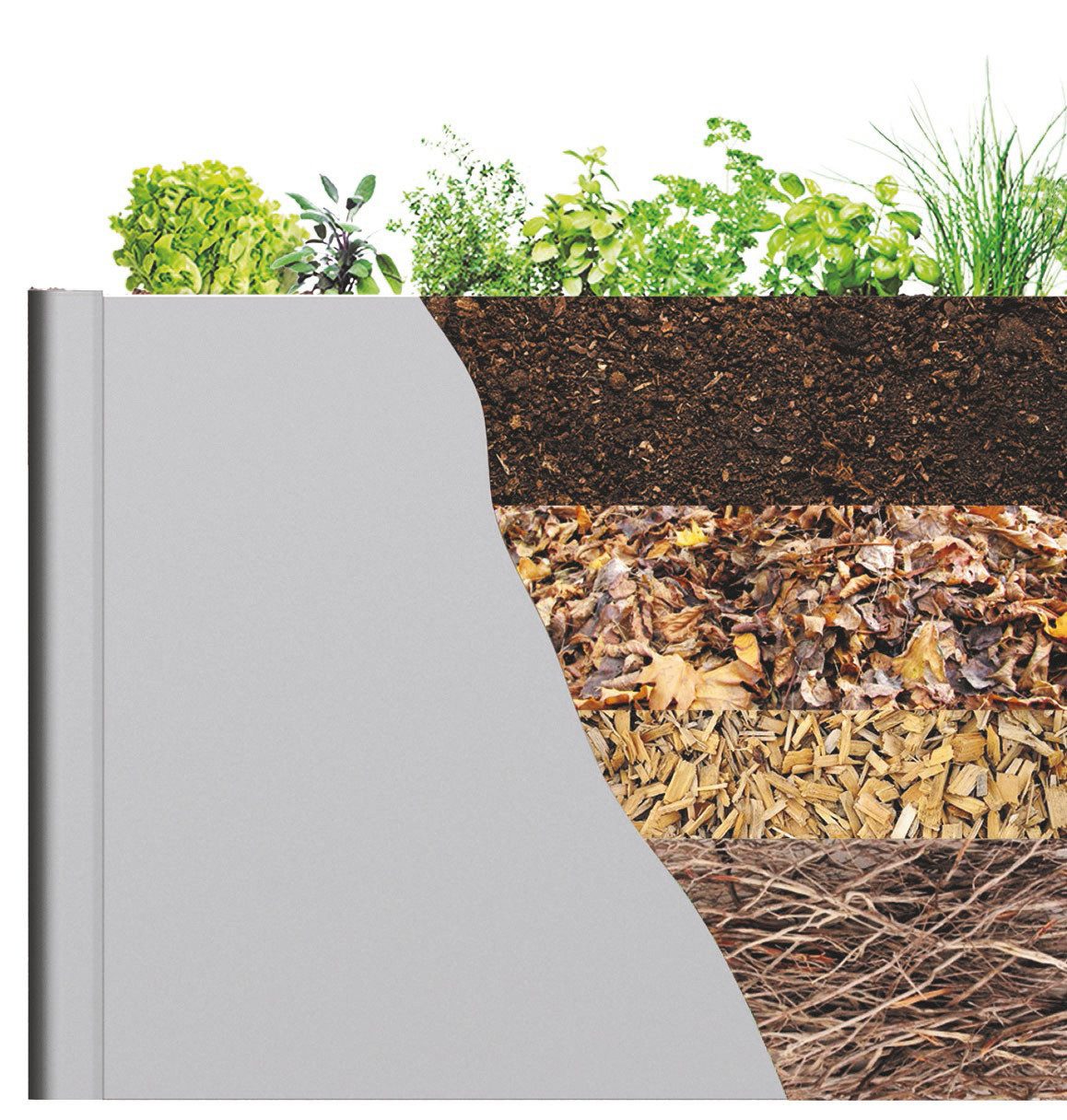 Biohort Hochbeet 1x0,5 silber-metallic, 102x53x77 cm, extrem langlebig, aus Metall