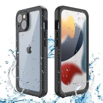 Wigento Handyhülle Für Apple iPhone 15 360 Grad Full Body Wasserdichte Handy Tasche Black