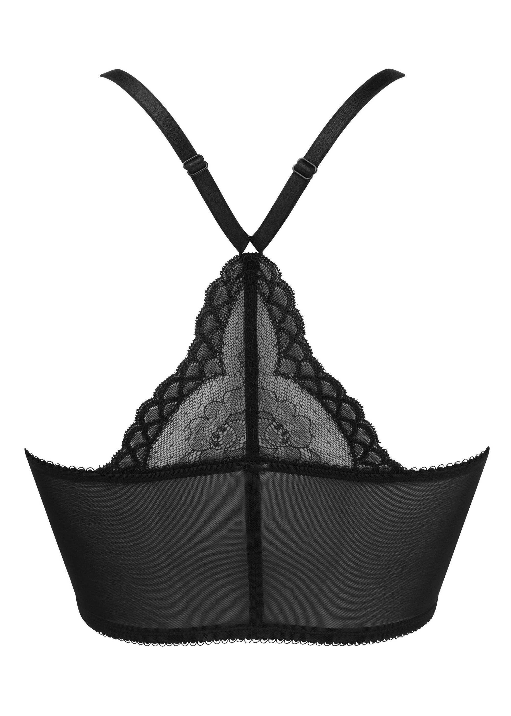 Gossard Longline-BH Lace Longline V-Bügel BH mit Frontverschluss Black (Longline BH, 1-tlg., Spitze/Netz) verführerisch sexy