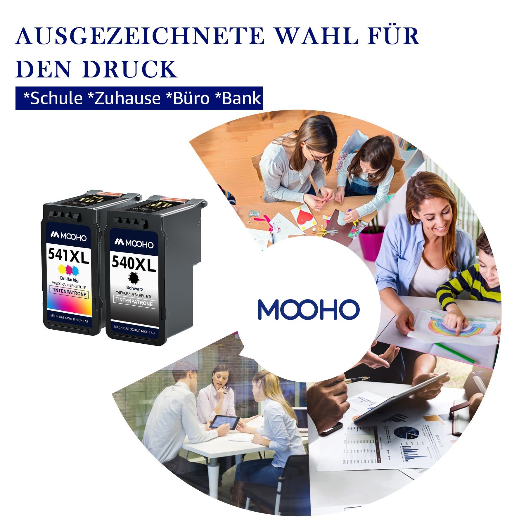 Tintenpatrone Tintenpatrone PG-540XL MOOHO Schwarz für 540XL ersetzt & CANON