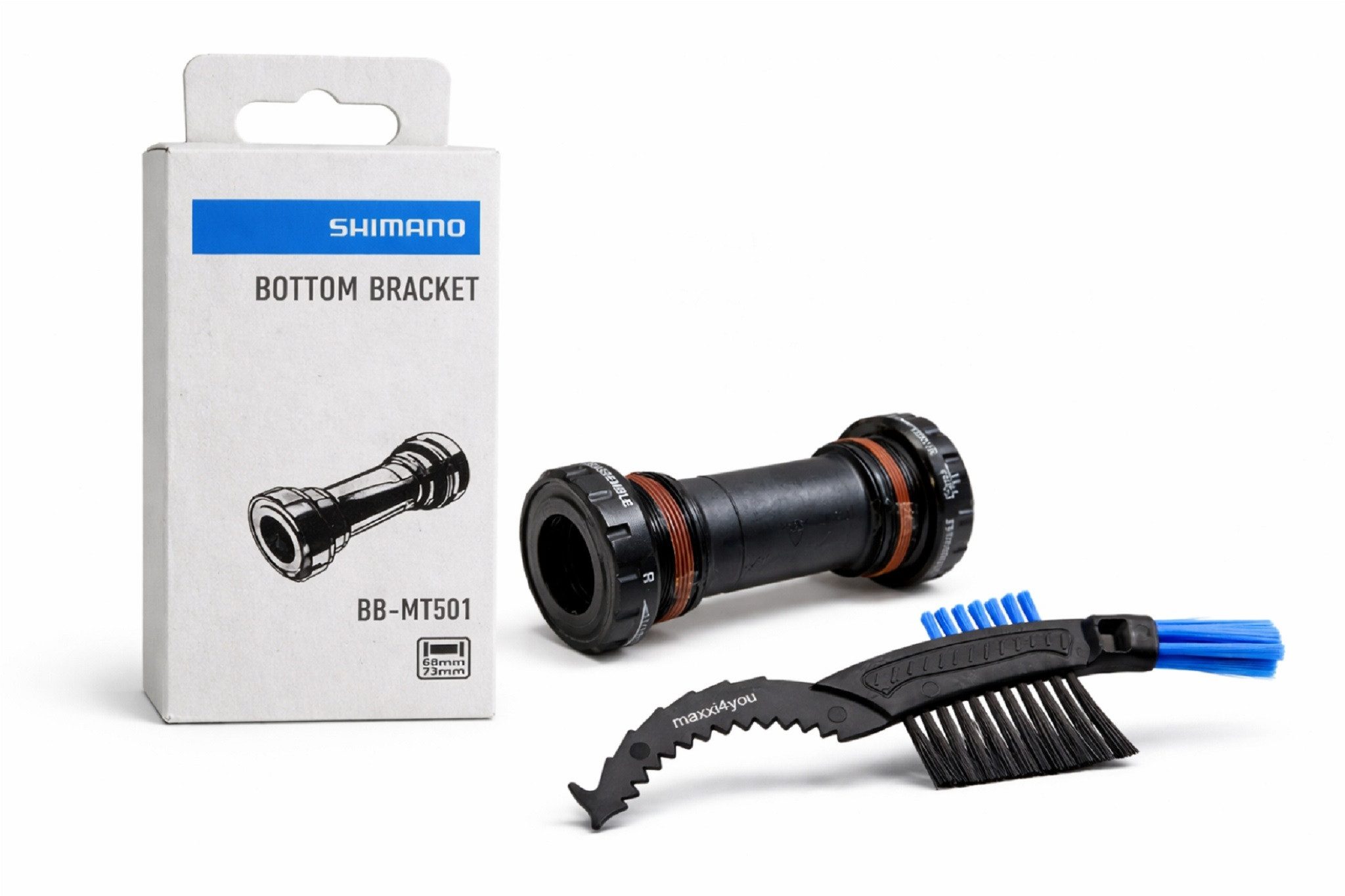 maxxi4you Fahrrad-Kugellager SHIMANO BB-MT501 Innenlager BSA 68/73 mm für HOLLOWTECH II inkl. KB
